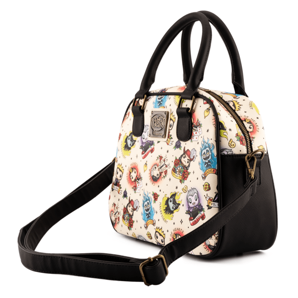 Loungefly x Disney Villains Tattoo All Over Print Crossbody Bag - GeekCore