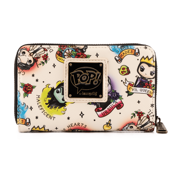 Loungefly x Disney Villains Tattoo All Over Print Purse - GeekCore