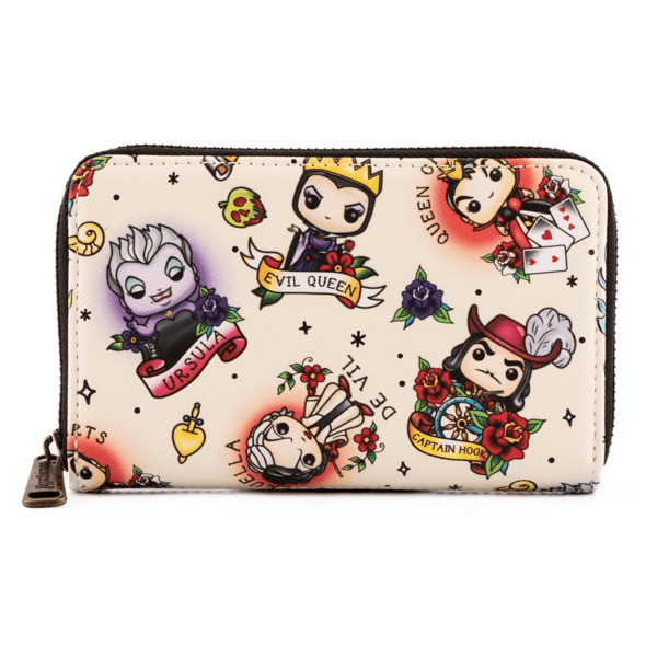 Loungefly x Disney Villains Tattoo All Over Print Purse - GeekCore