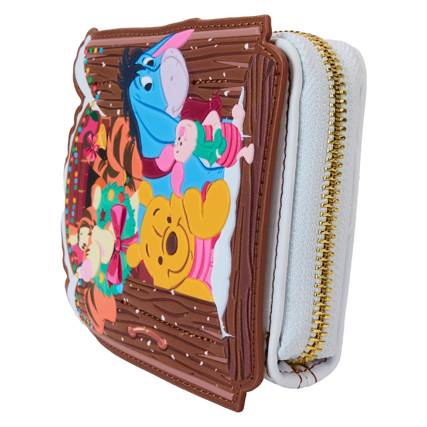 Loungefly x Disney Winnie the Pooh Holiday Scene Pooh And Friends Zip Around Wallet - GeekCore