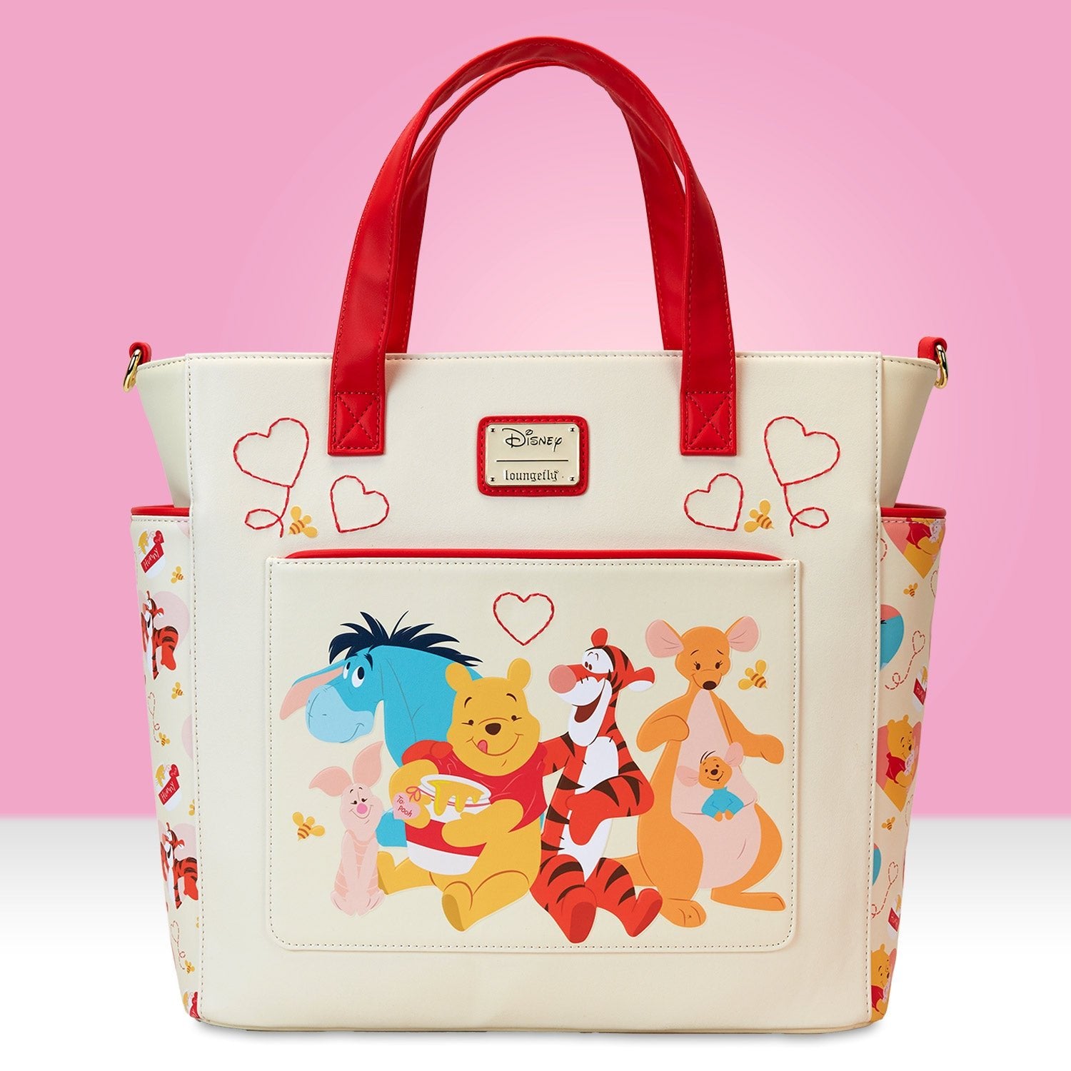 Loungefly x Disney Winnie the Pooh Love Convertible Backpack and Tote Bag - GeekCore