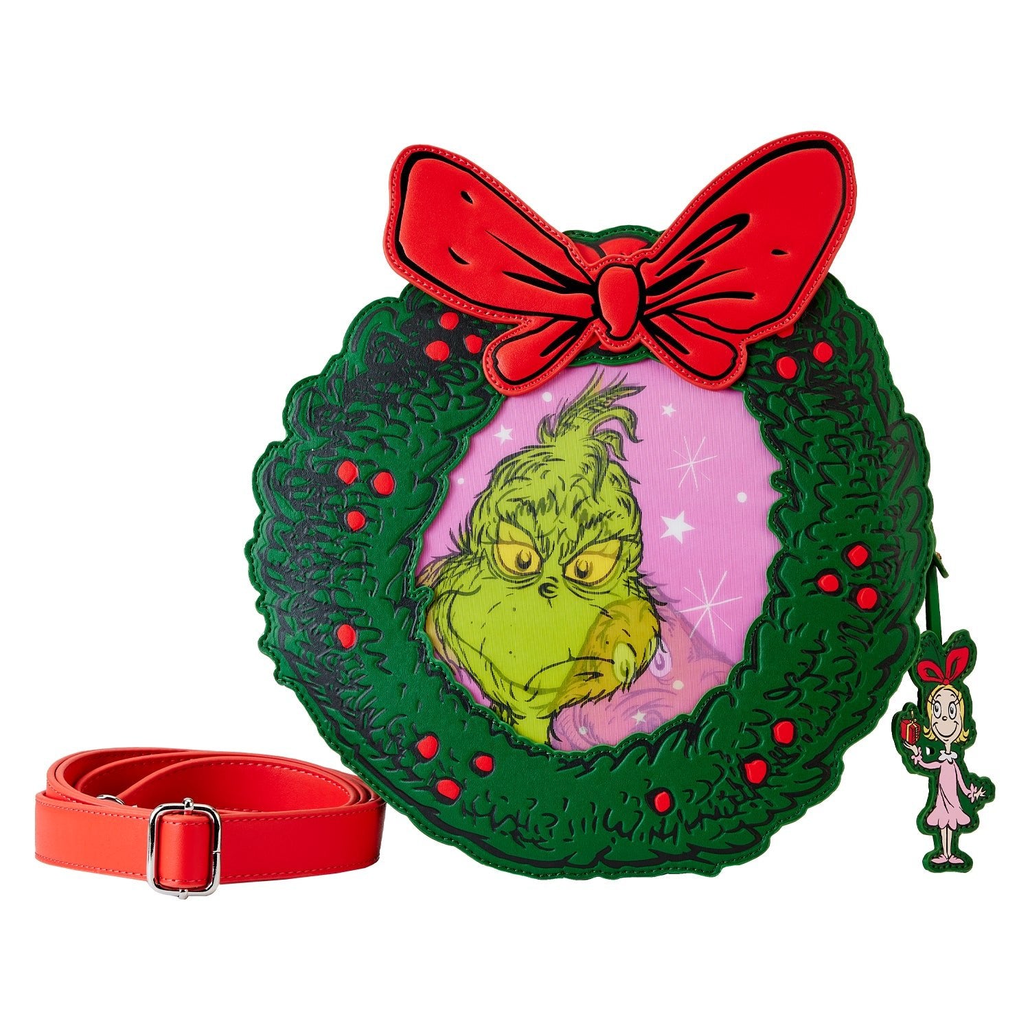 Loungefly x Dr Seuss Grinch Holiday Wreath Figural Crossbody Bag - GeekCore