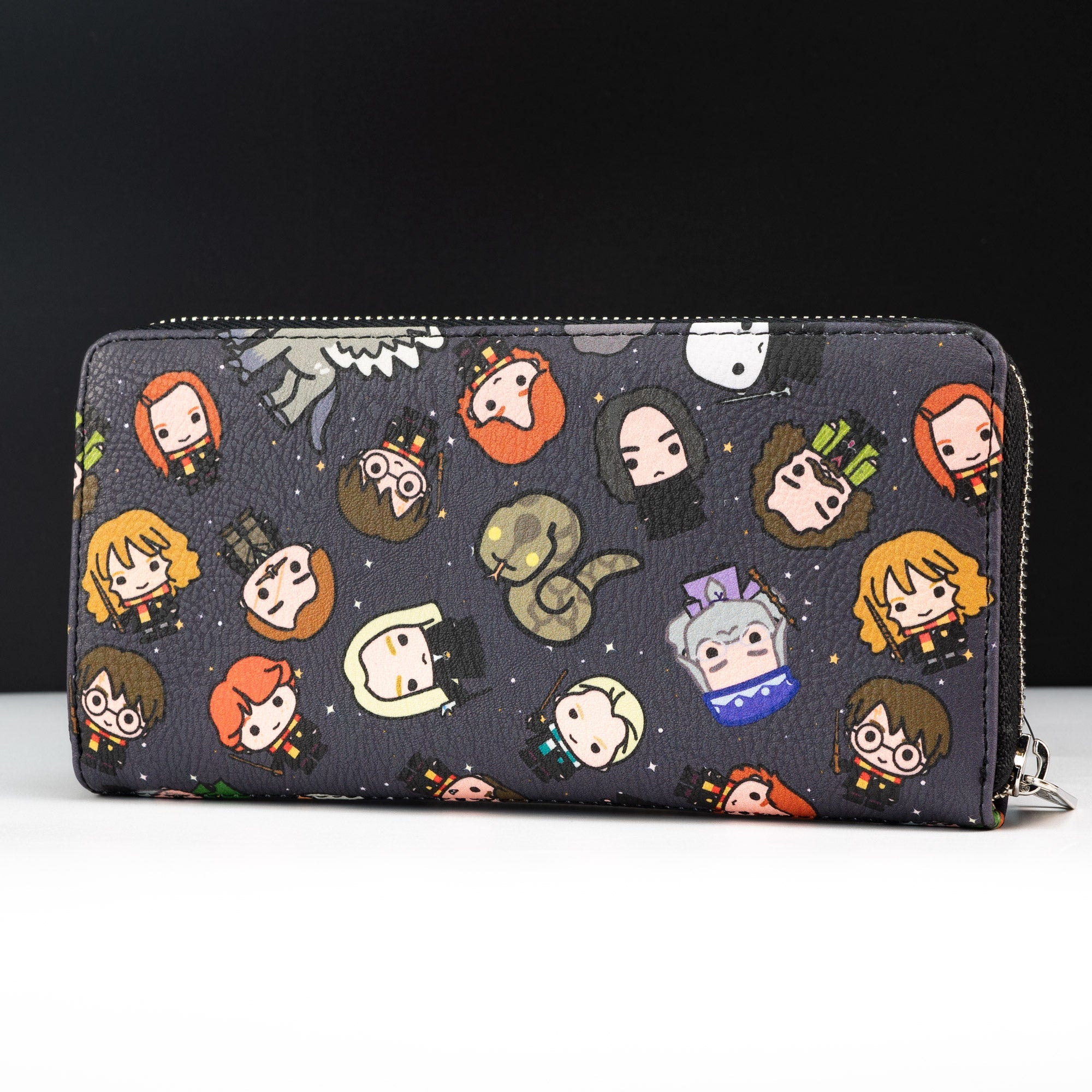 Loungefly x Harry Potter Chibi Black Chibi Character Print Zip Around Wallet - GeekCore