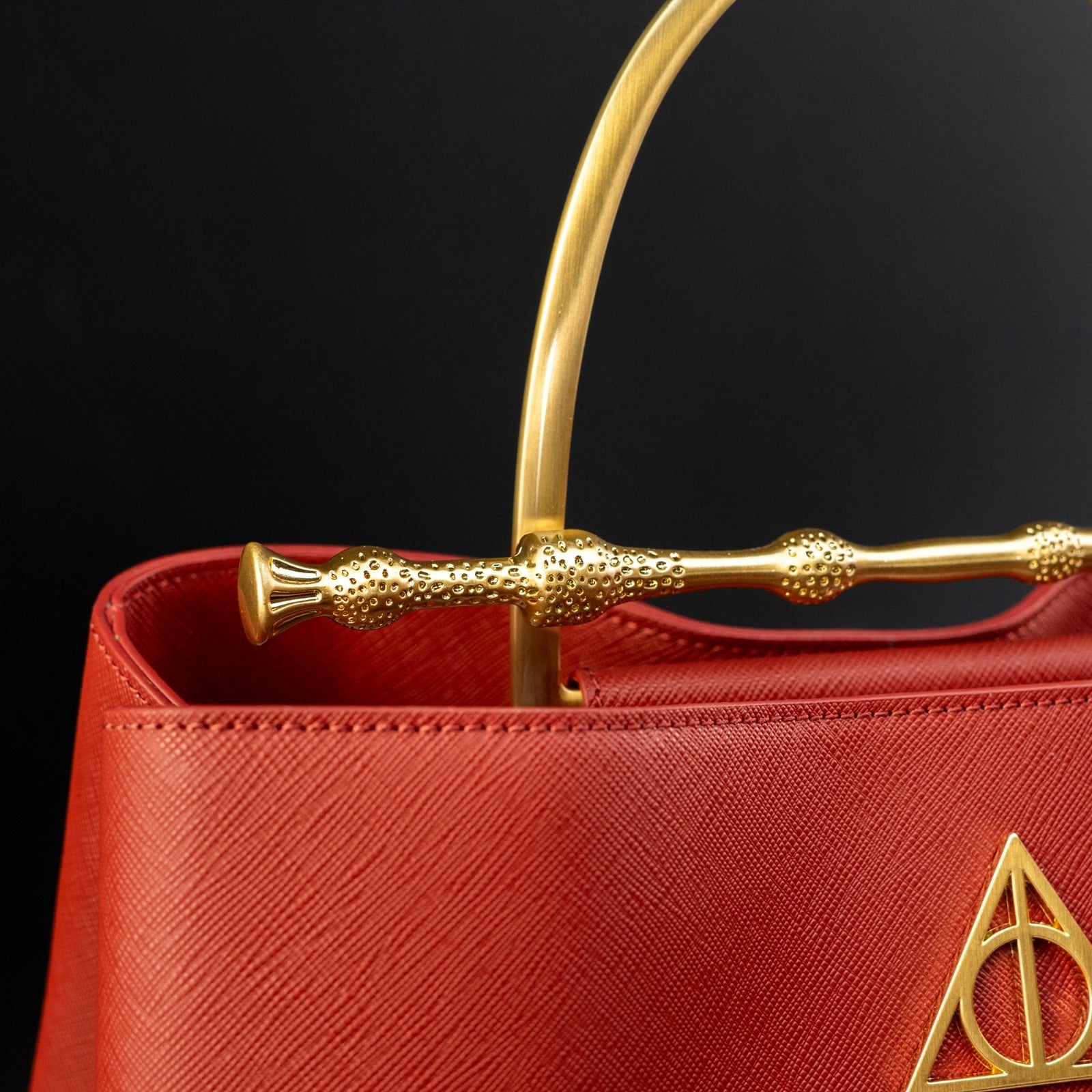 Loungefly x Harry Potter House Gryffindor Red Saffiano Elder Wand Crossbody Handbag - GeekCore