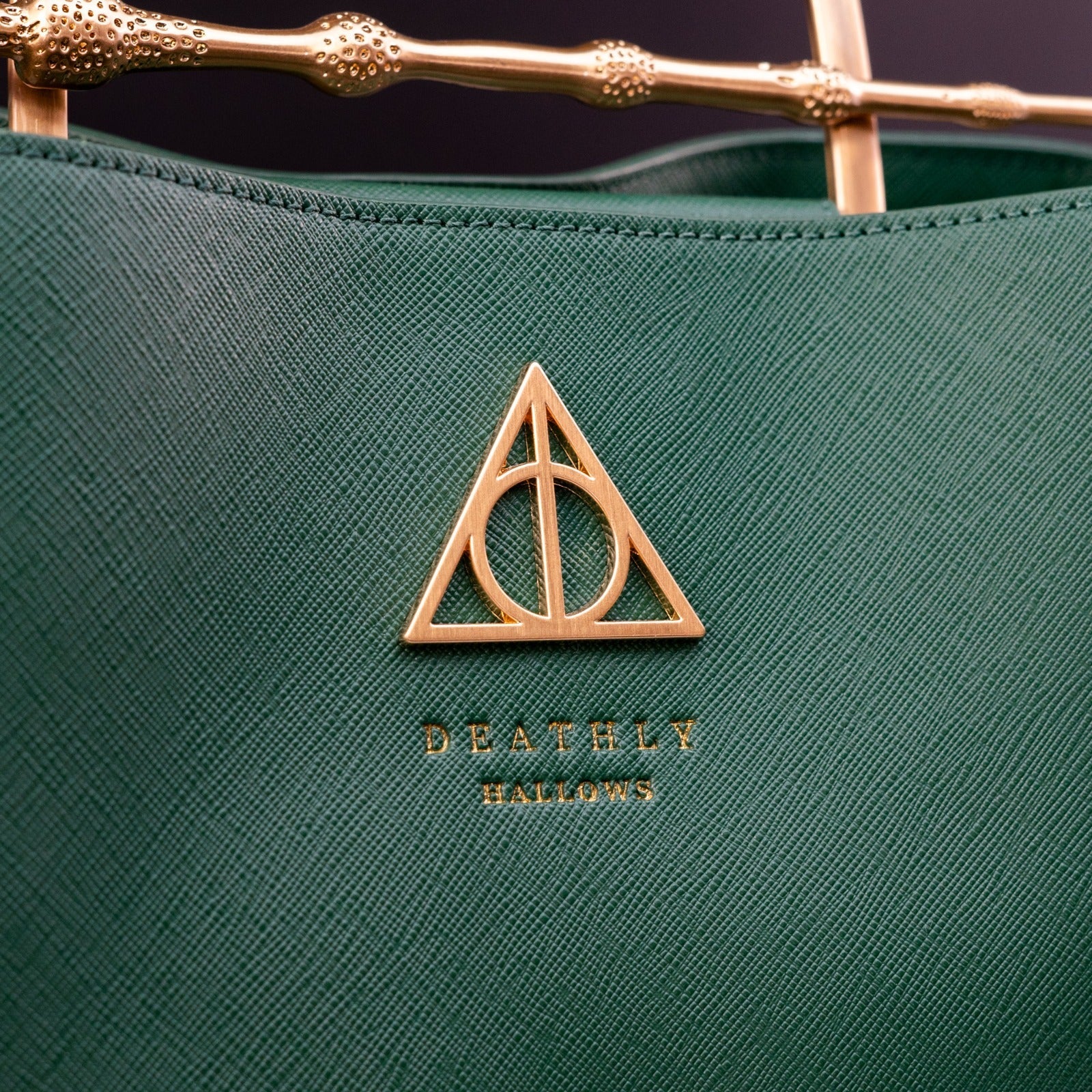 Loungefly x Harry Potter House Slytherin Green Saffiano Elder Wand Crossbody Handbag - GeekCore