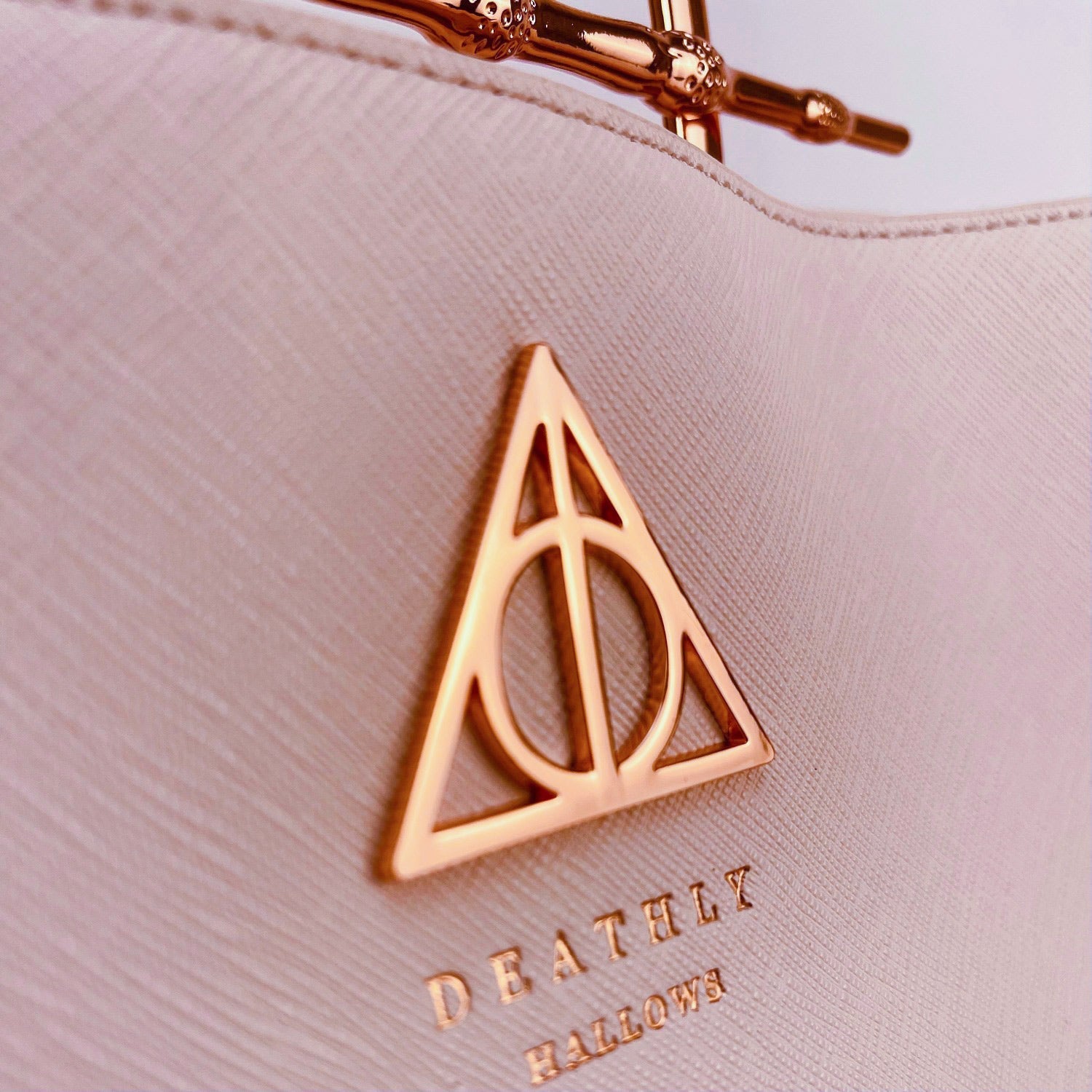 Loungefly x Harry Potter Pink Saffiano Elder Wand Crossbody Handbag - GeekCore