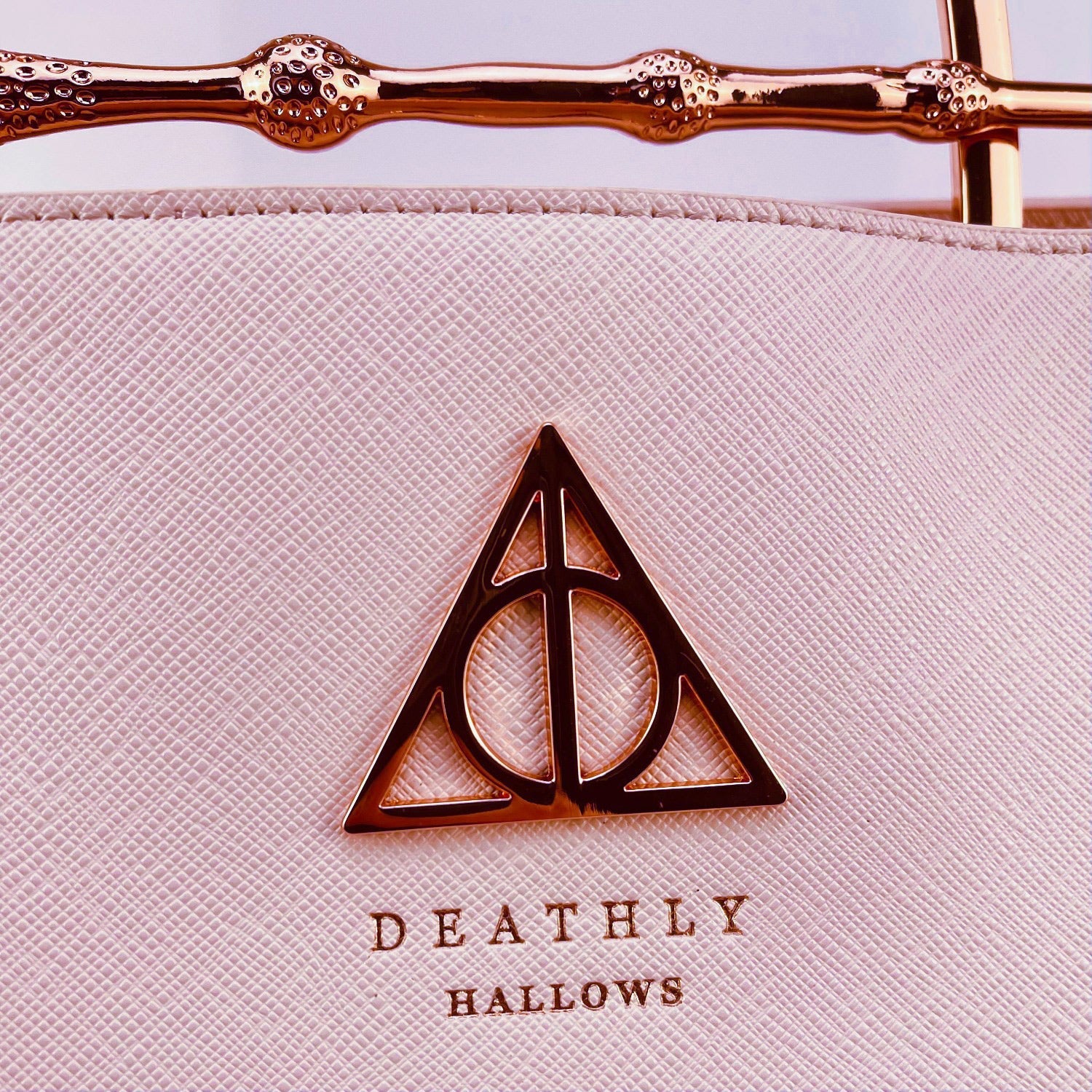 Loungefly x Harry Potter Pink Saffiano Elder Wand Crossbody Handbag - GeekCore