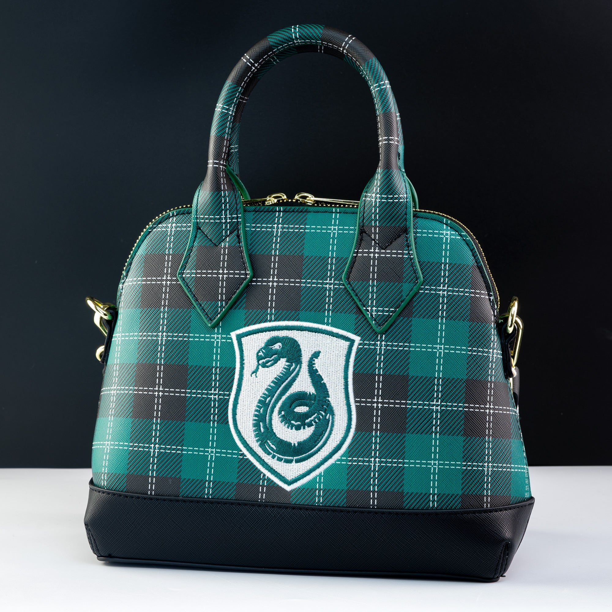 Loungefly x Harry Potter Slytherin Varsity Plaid Crossbody Bag - GeekCore