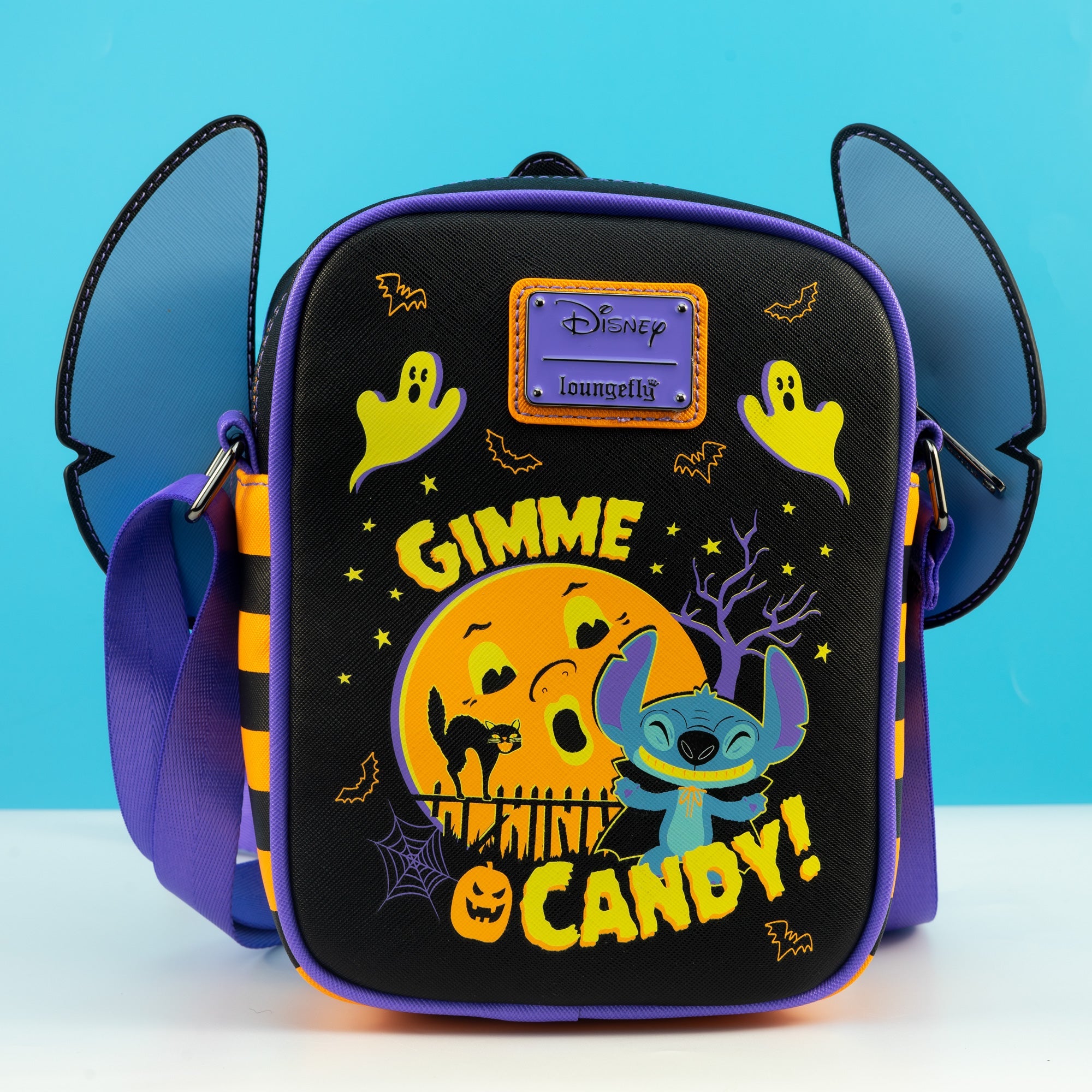 Loungefly x Lilo and Stitch Glow in the Dark Halloween Stitch Cosplay Passport Bag - GeekCore