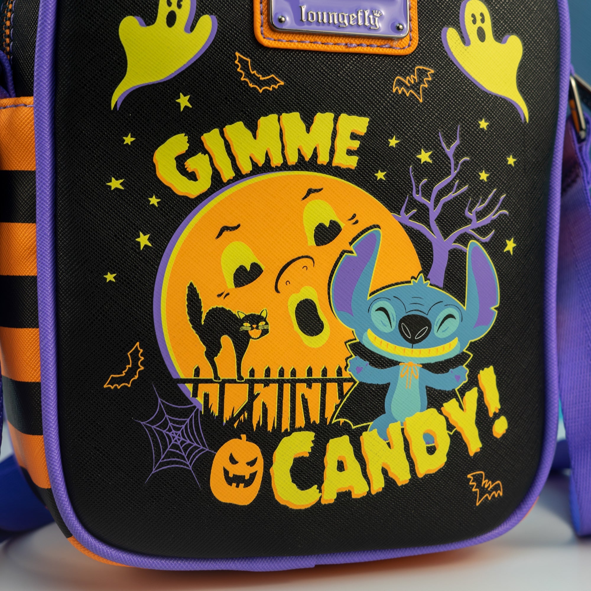 Loungefly x Lilo and Stitch Glow in the Dark Halloween Stitch Cosplay Passport Bag - GeekCore