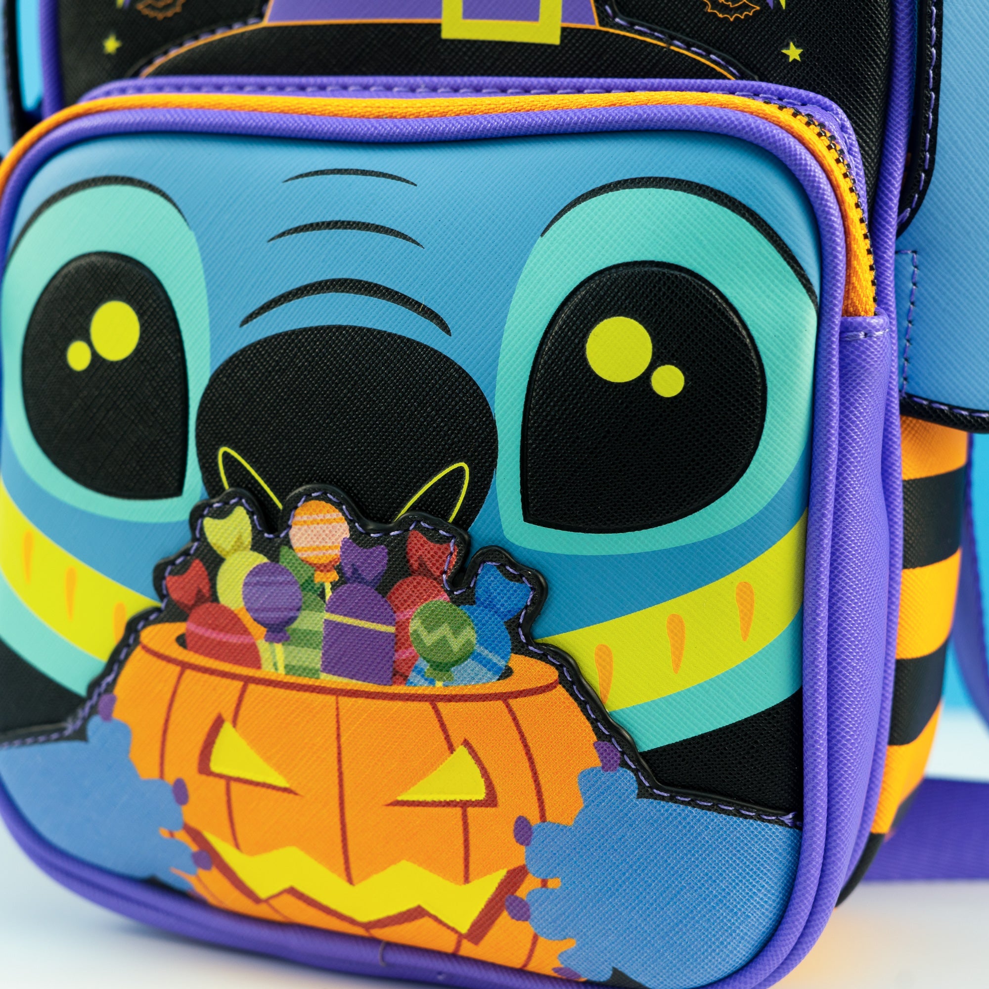 Loungefly x Lilo and Stitch Glow in the Dark Halloween Stitch Cosplay Passport Bag - GeekCore