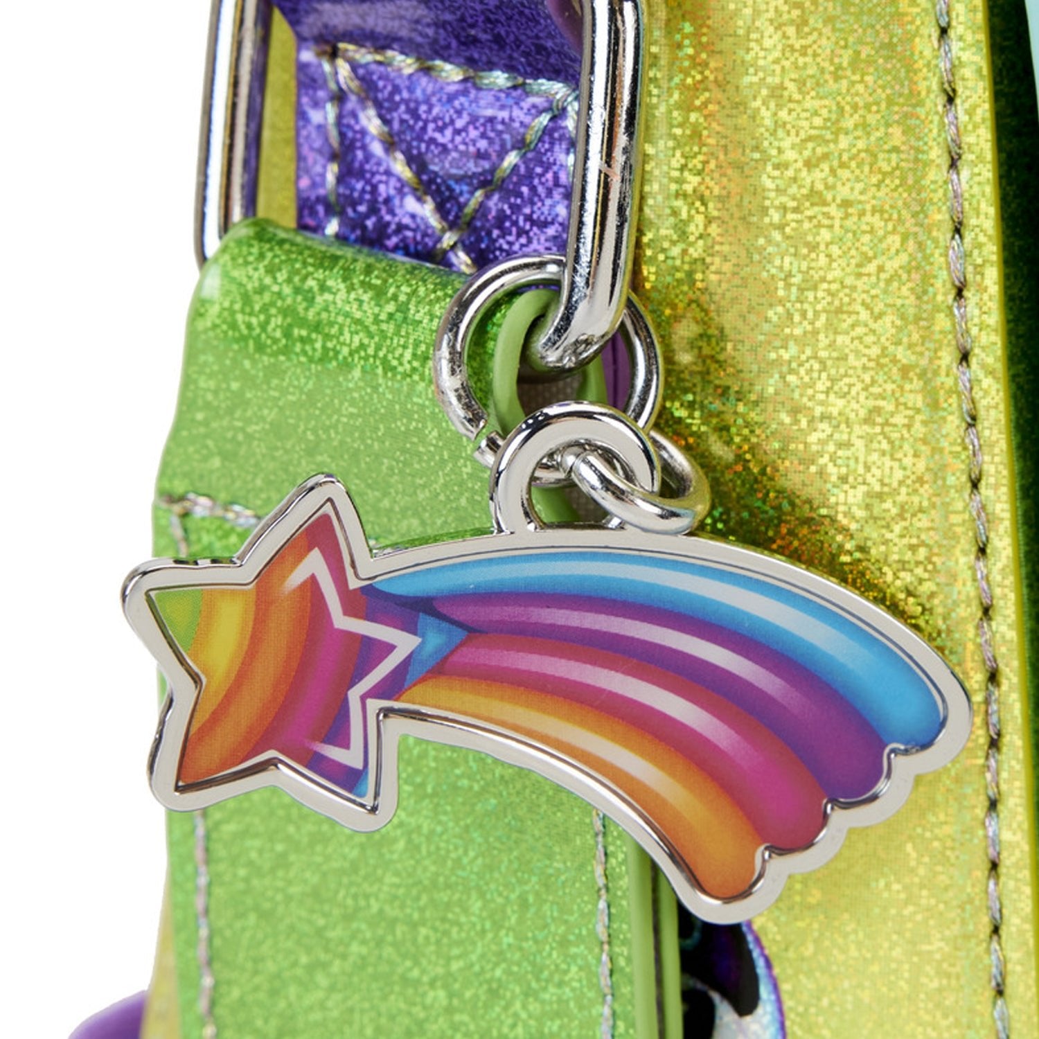 Loungefly x Lisa Frank Glitter Colour Block Crossbody Bag - GeekCore