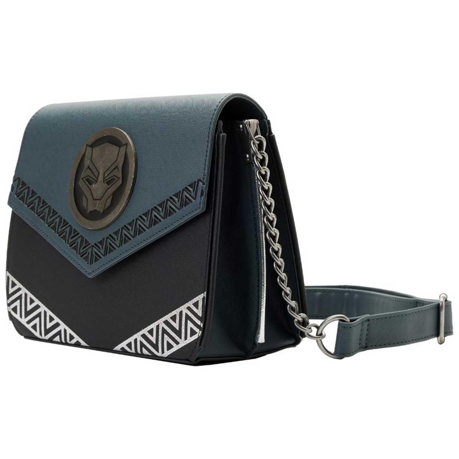 Loungefly x Marvel Black Panther Distressed Metal Hardware Crossbody Bag