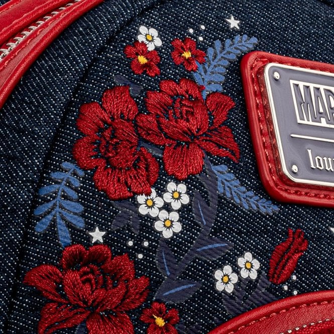 Loungefly x Marvel Captain America 80th Anniversary Floral Shield Mini Backpack - GeekCore