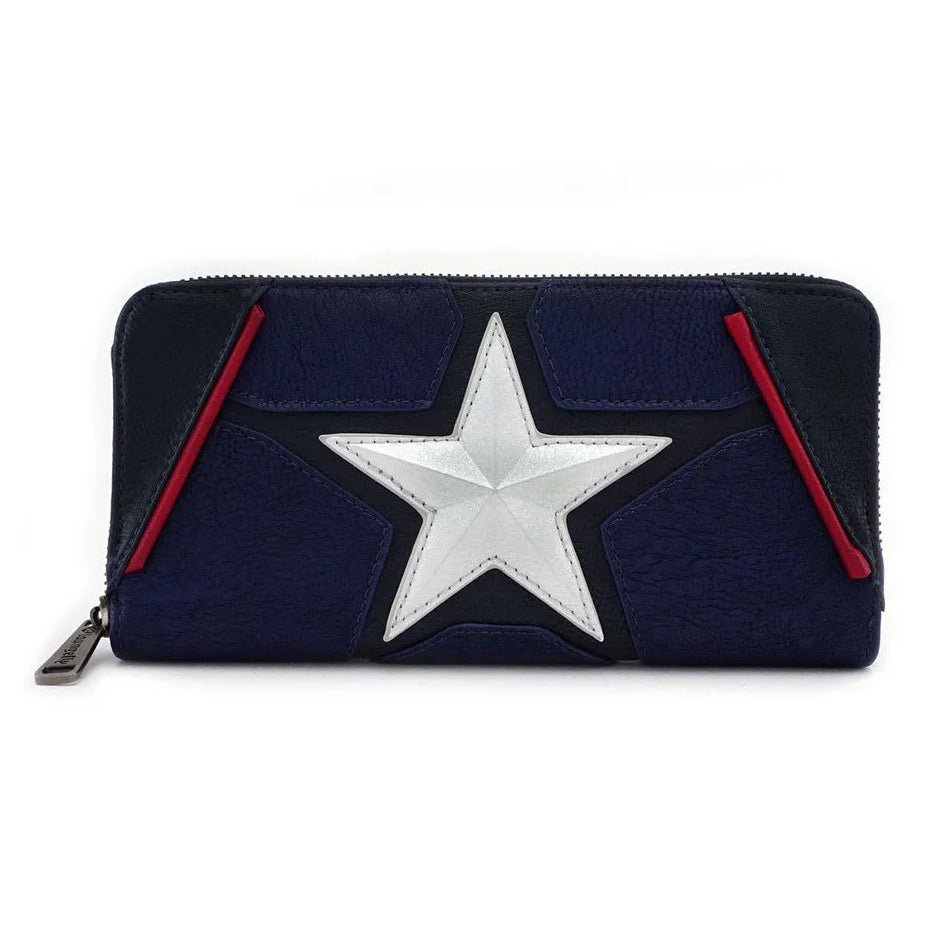 Loungefly x Marvel Captain America Zip - Around Purse - GeekCore