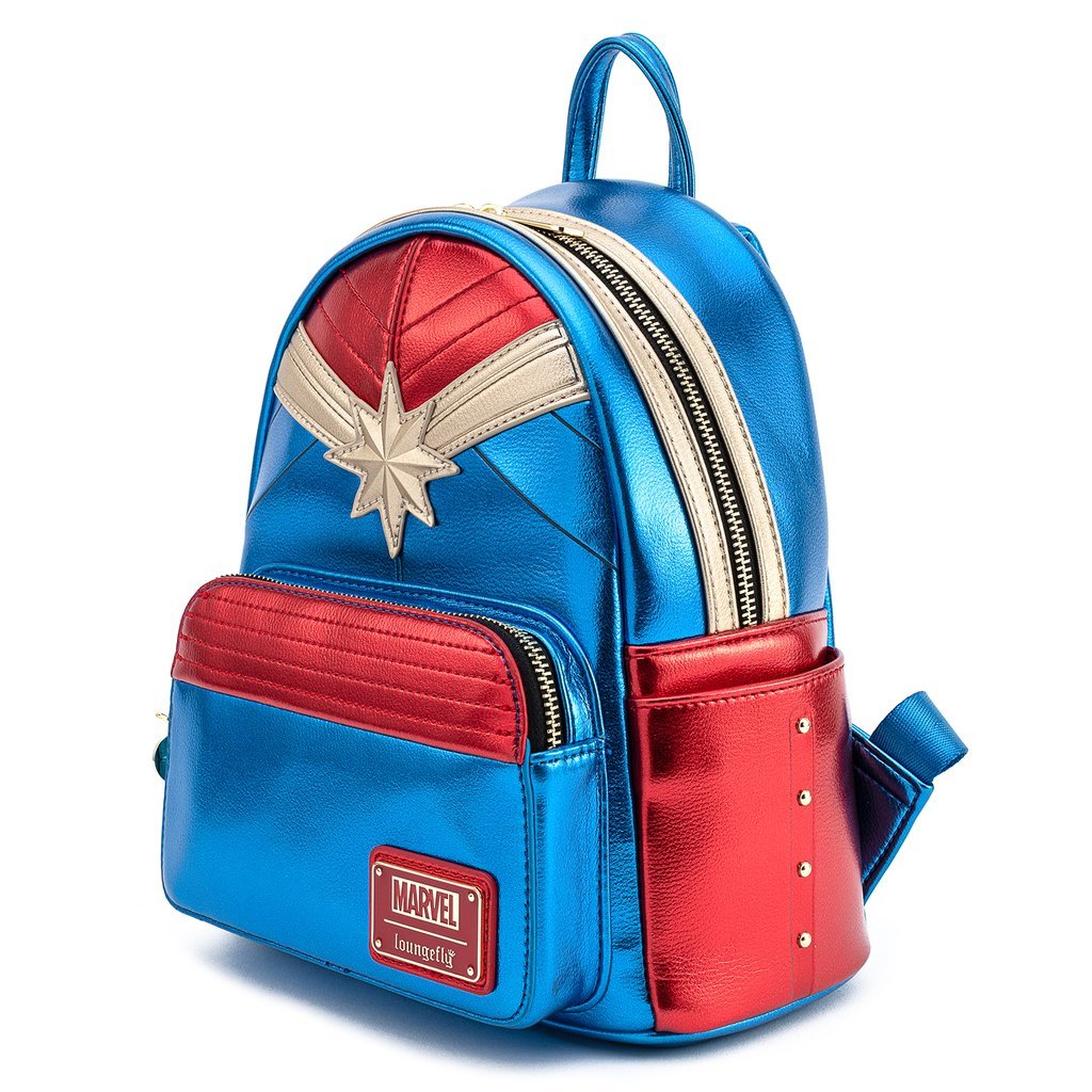 Loungefly X Marvel Classic Captain Marvel Metallic Mini Backpack - GeekCore