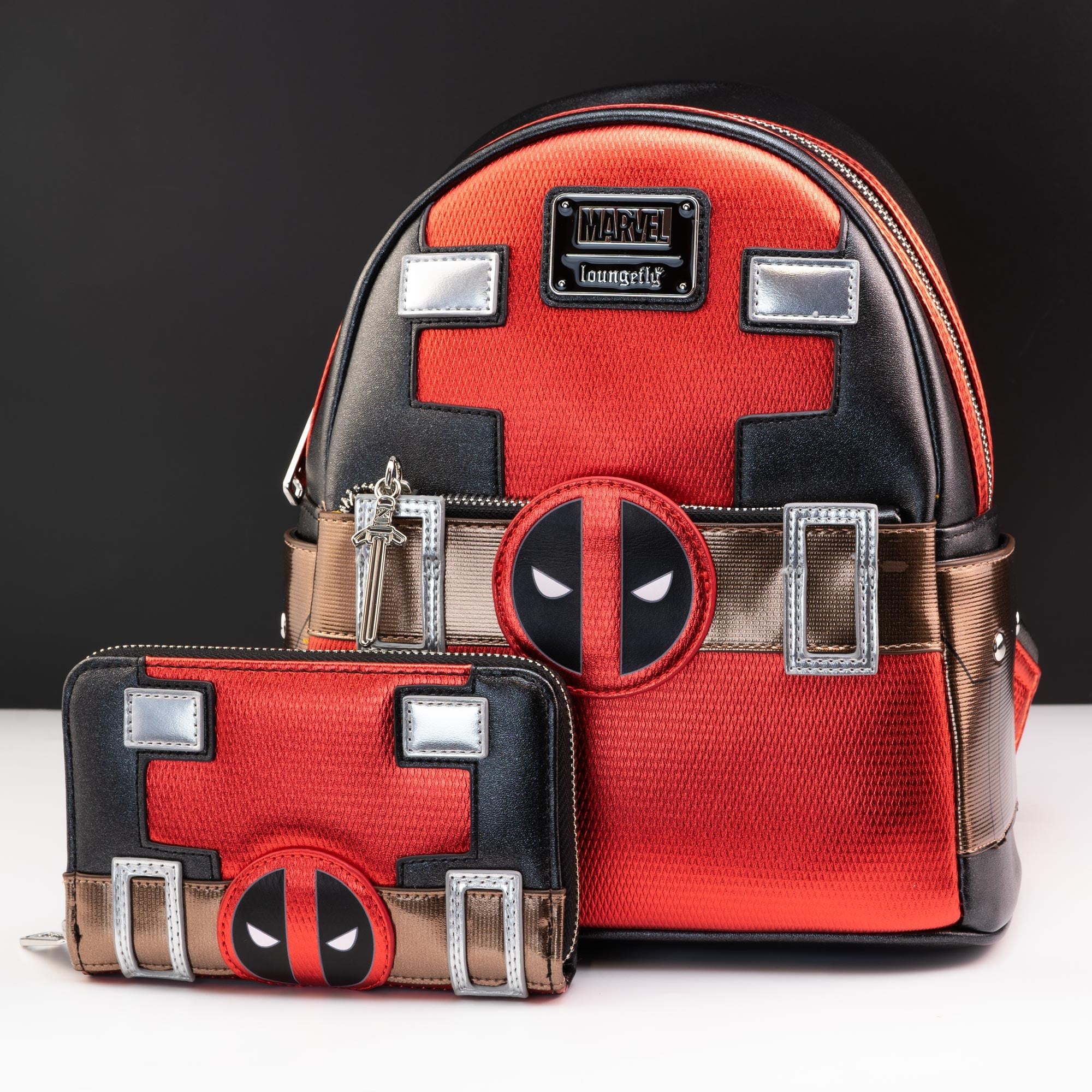 Loungefly x Marvel Deadpool Metallic Collection Cosplay Mini Backpack - GeekCore