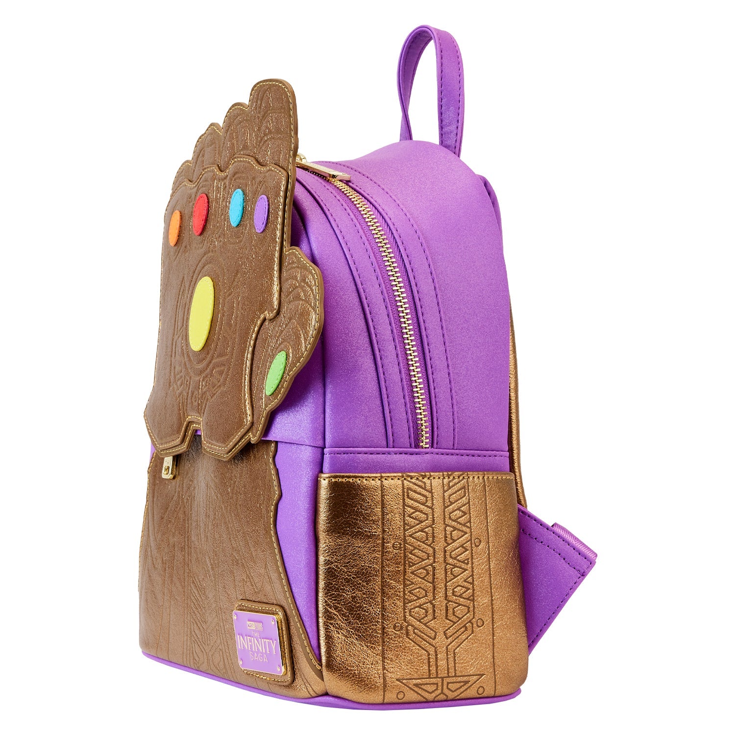 Loungefly x Marvel Thanos Infinity Gauntlet Shine Cosplay Mini Backpack - GeekCore