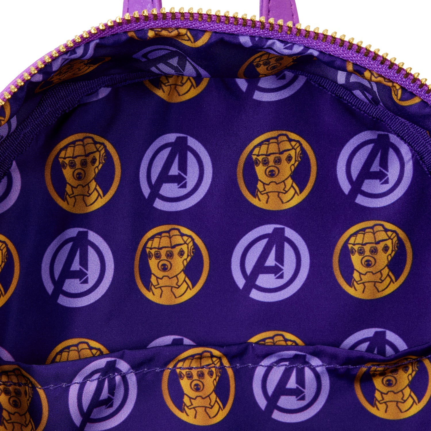 Loungefly x Marvel Thanos Infinity Gauntlet Shine Cosplay Mini Backpack - GeekCore