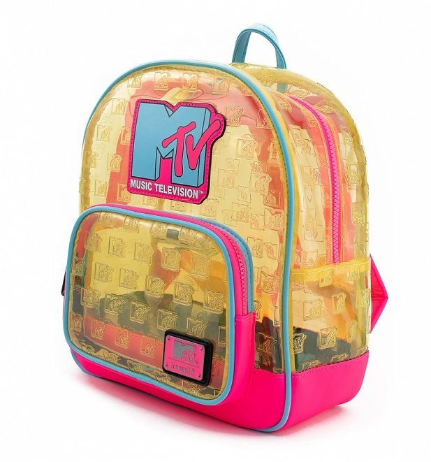 Loungefly x MTV Clear Neon Backpack - GeekCore