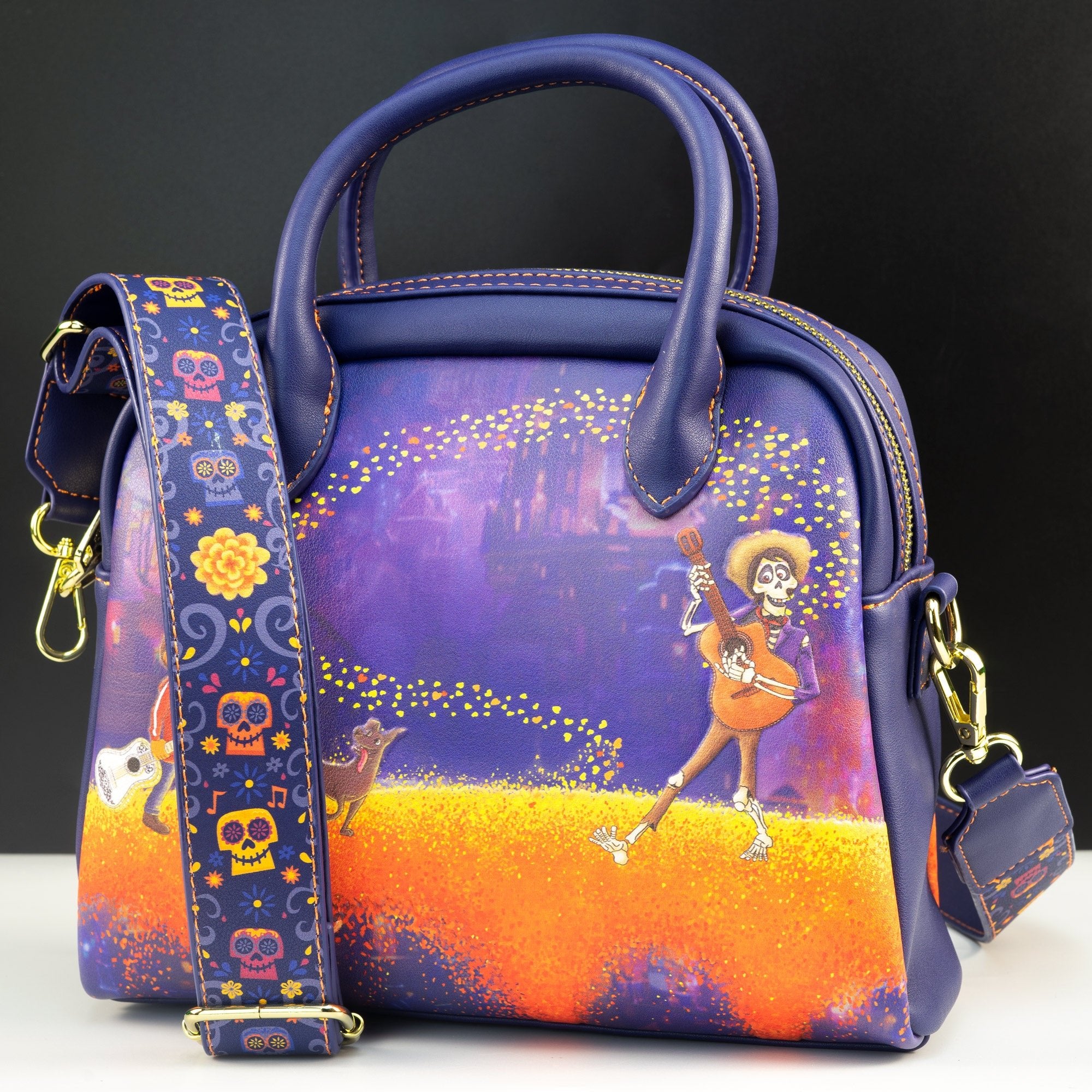 Loungefly x Pixar Coco Marigold Bridge Crossbody Handbag - GeekCore