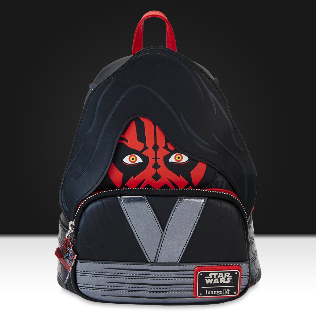 Loungefly x Star Wars Phantom Menace 25th Anniversary Darth Maul Cosplay Mini Backpack - GeekCore