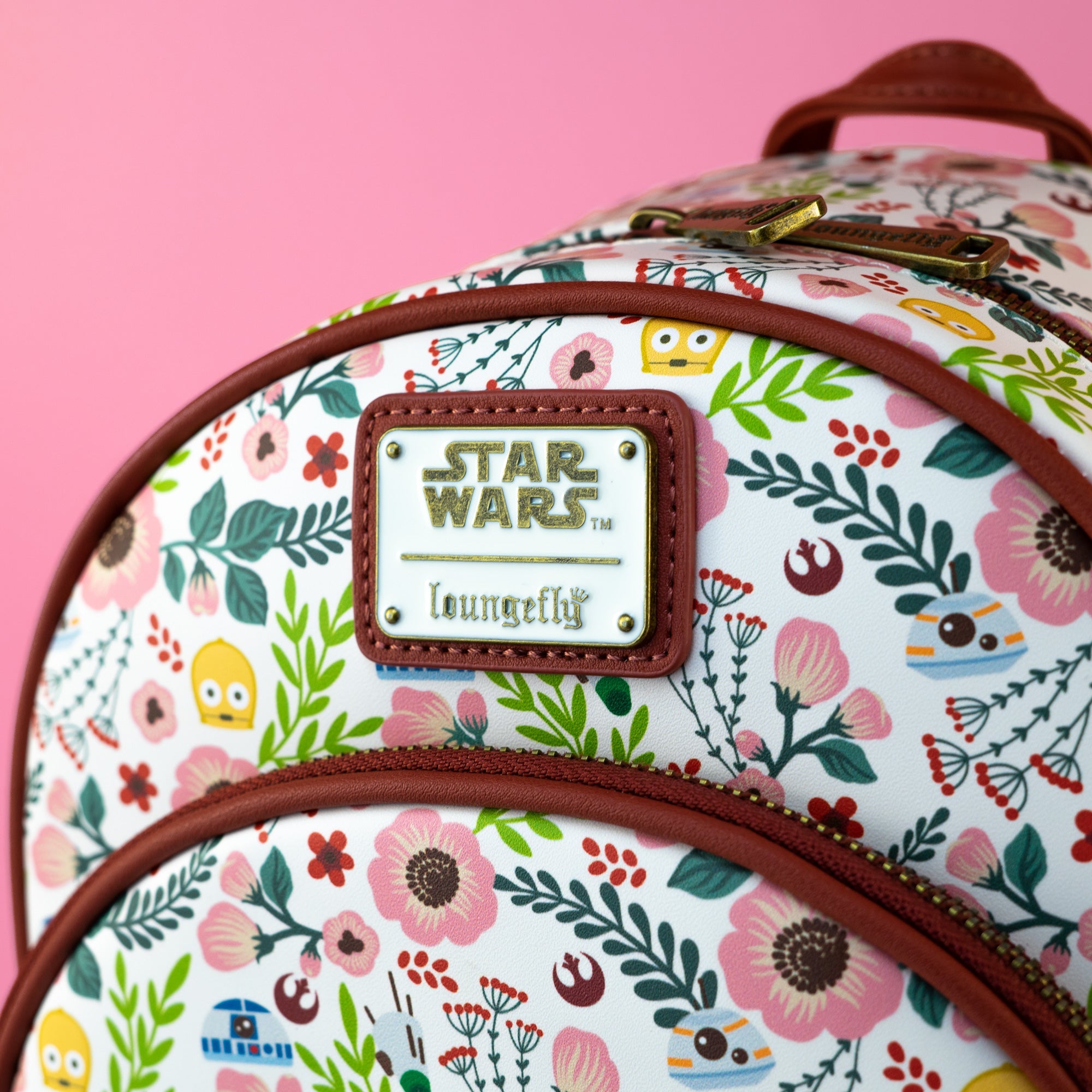 Loungefly x Star Wars Rebel Droids Floral Print Mini Backpack - GeekCore