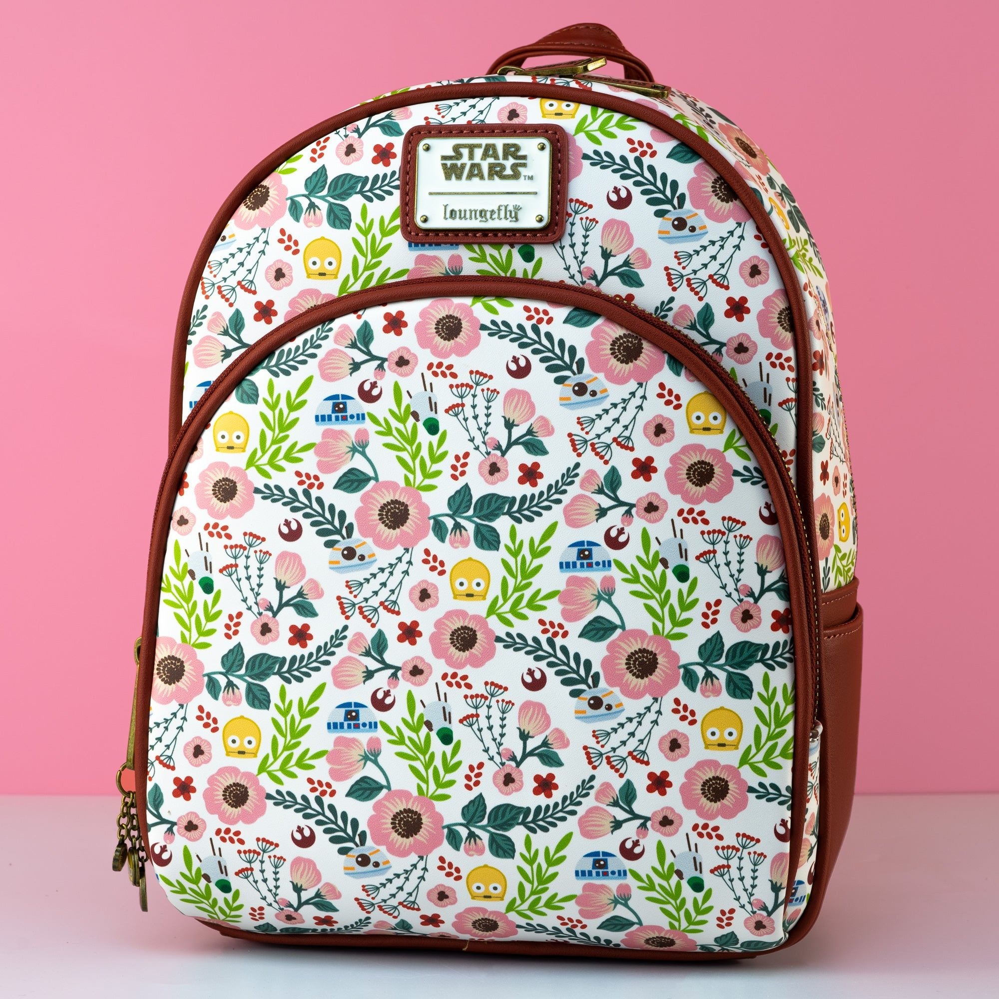 Loungefly x Star Wars Rebel Droids Floral Print Mini Backpack - GeekCore