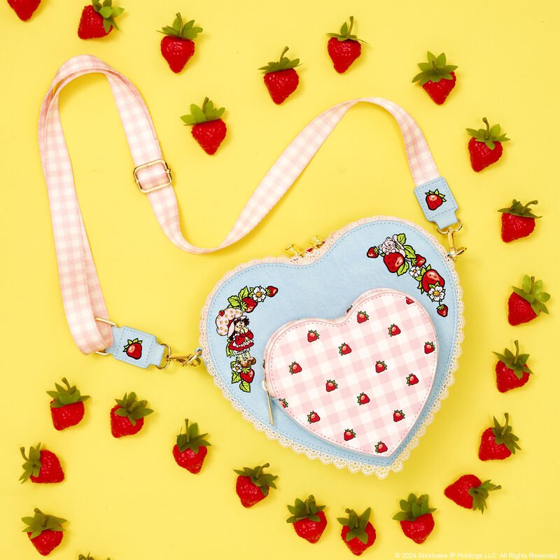 Loungefly x Strawberry Shortcake Denim Heart Crossbody Bag - GeekCore