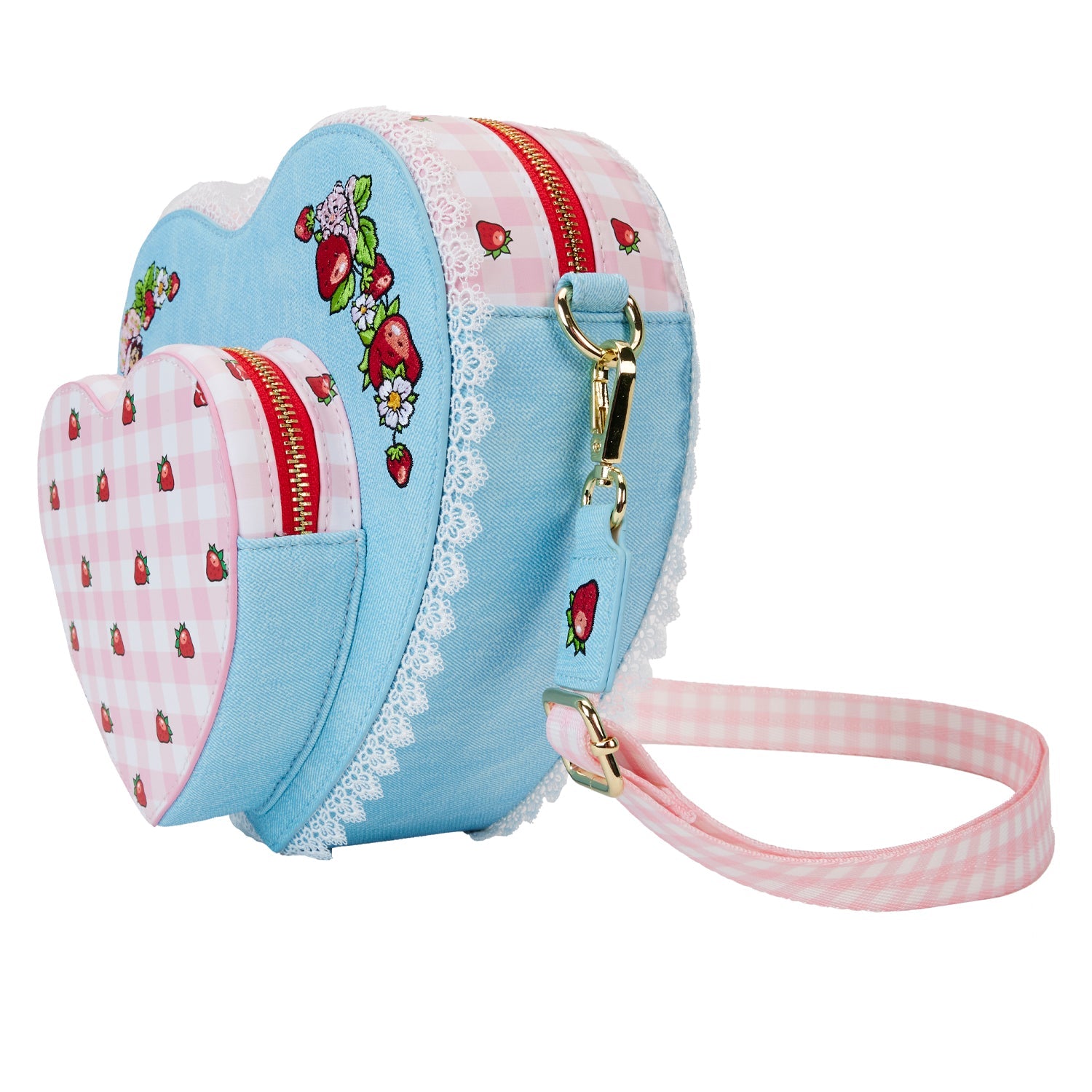 Loungefly x Strawberry Shortcake Denim Heart Crossbody Bag - GeekCore