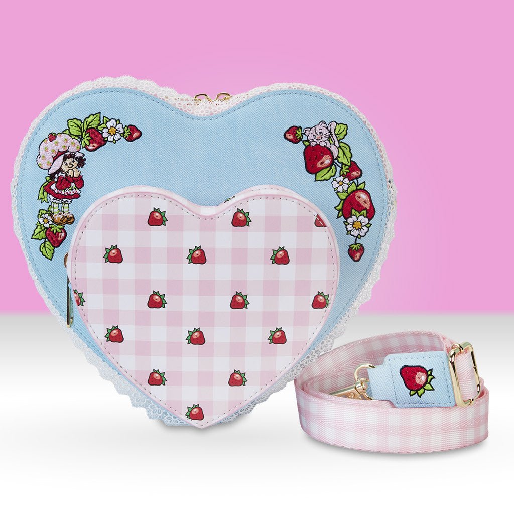 Loungefly x Strawberry Shortcake Denim Heart Crossbody Bag - GeekCore