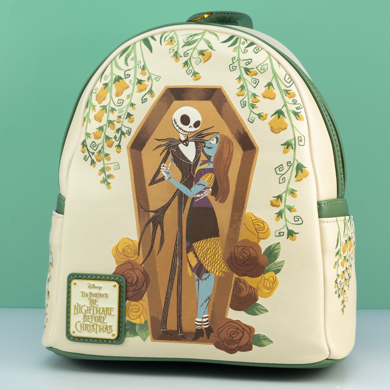 Loungefly x The Nightmare Before Christmas Floral Jack and Sally Coffin Mini Backpack - GeekCore