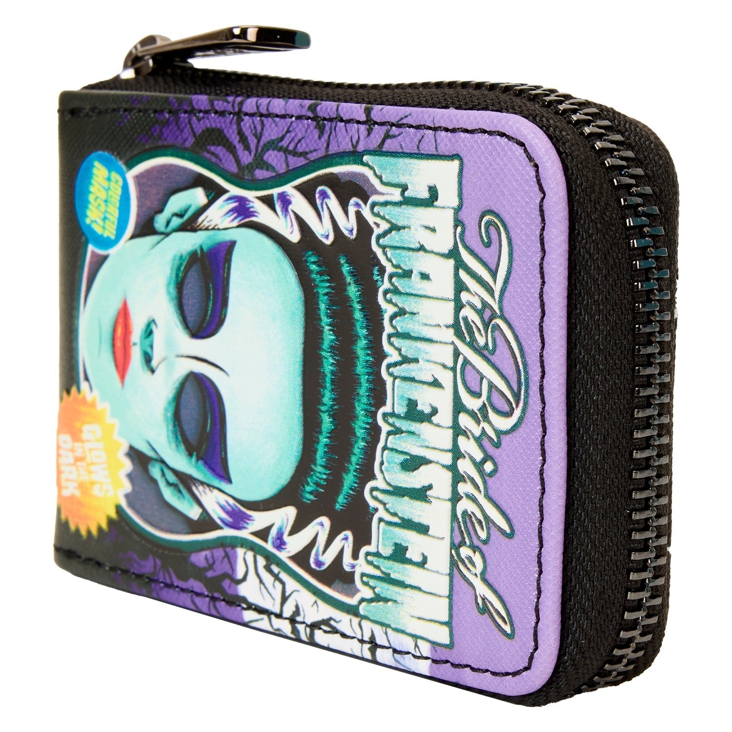 Loungefly x Universal Monsters Bride Of Frankenstein Neon Mask Zip Around Wallet - GeekCore