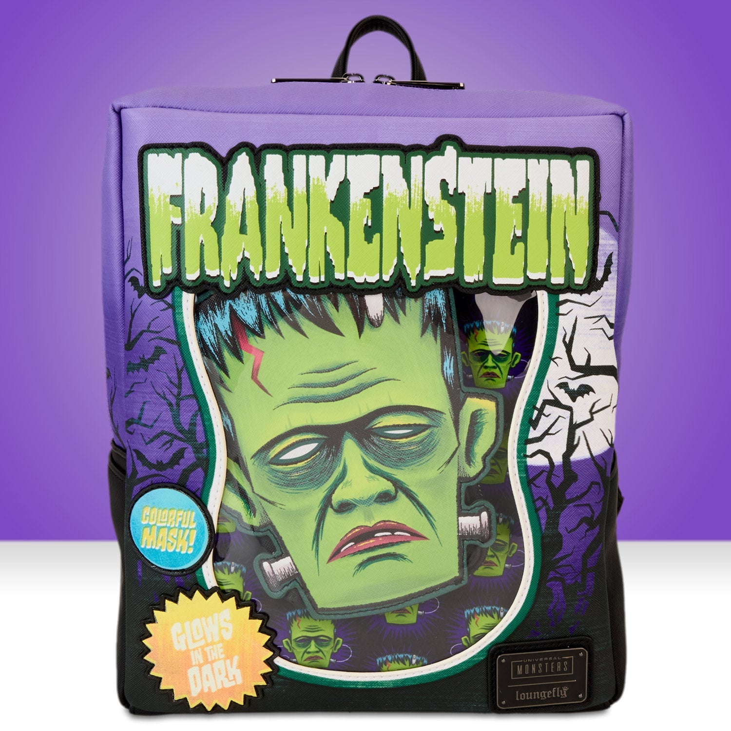 Loungefly x Universal Monsters Frankenstein Neon Mask Mini Backpack - GeekCore