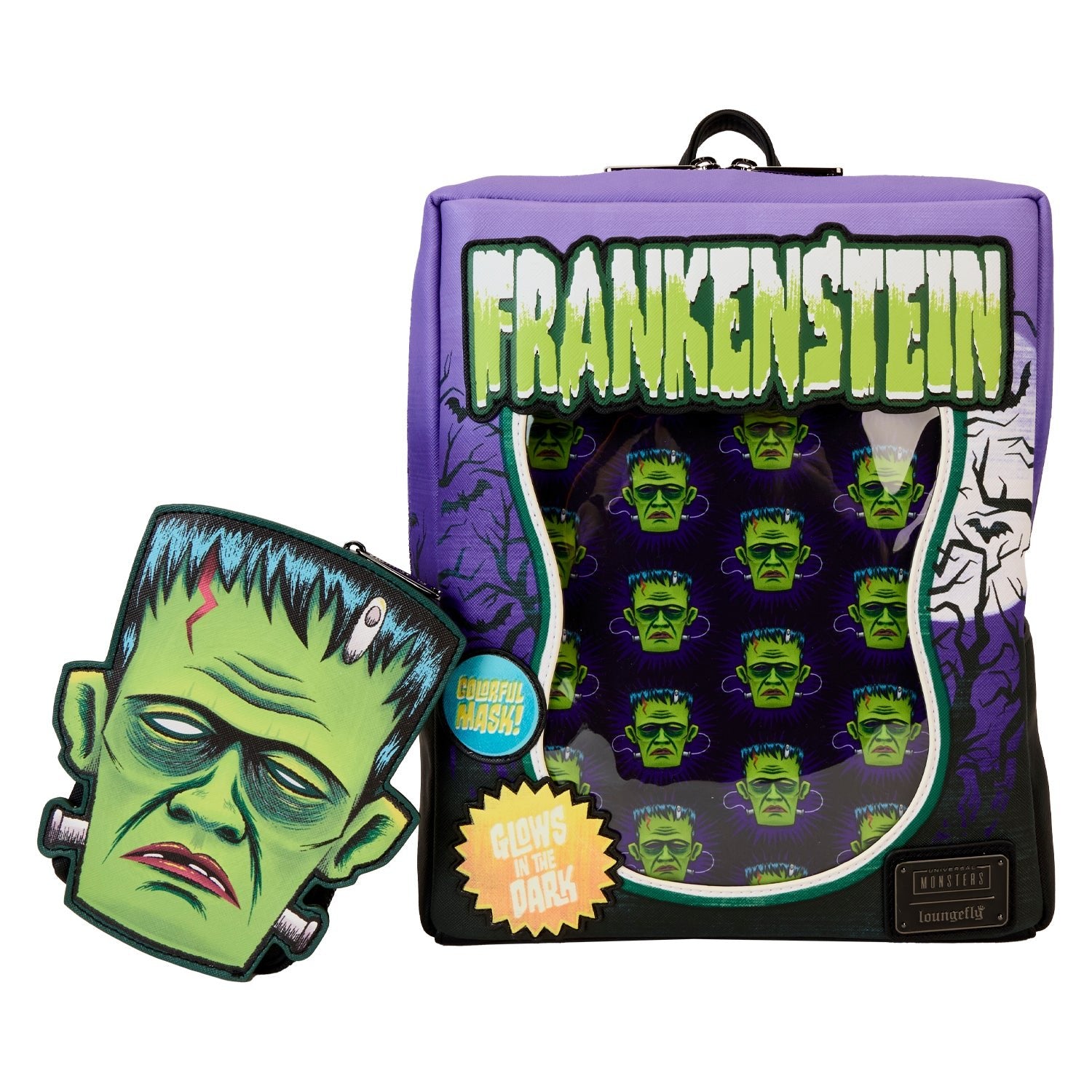 Loungefly x Universal Monsters Frankenstein Neon Mask Mini Backpack - GeekCore