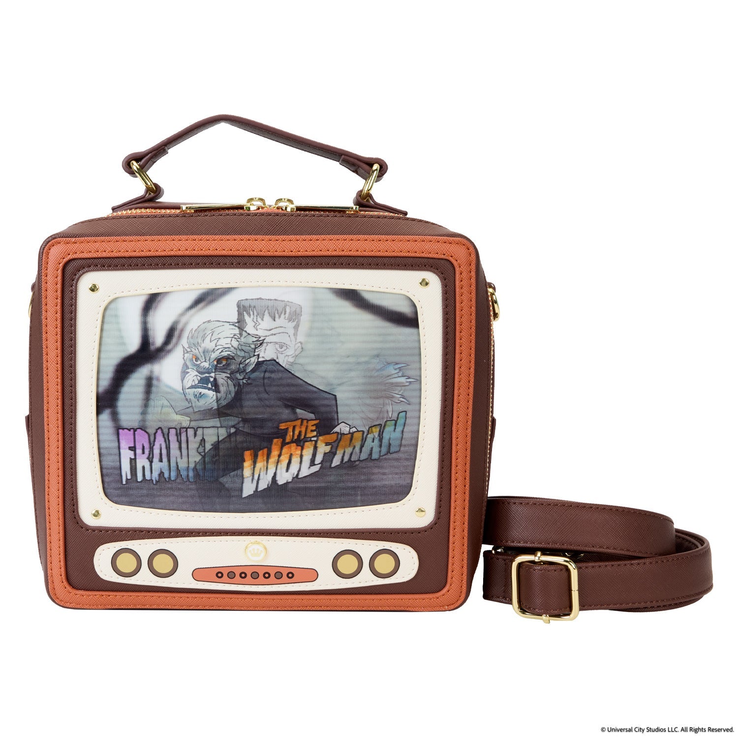 Loungefly x Universal Monsters Vintage TV Triple Lenticular Crossbody Bag - GeekCore