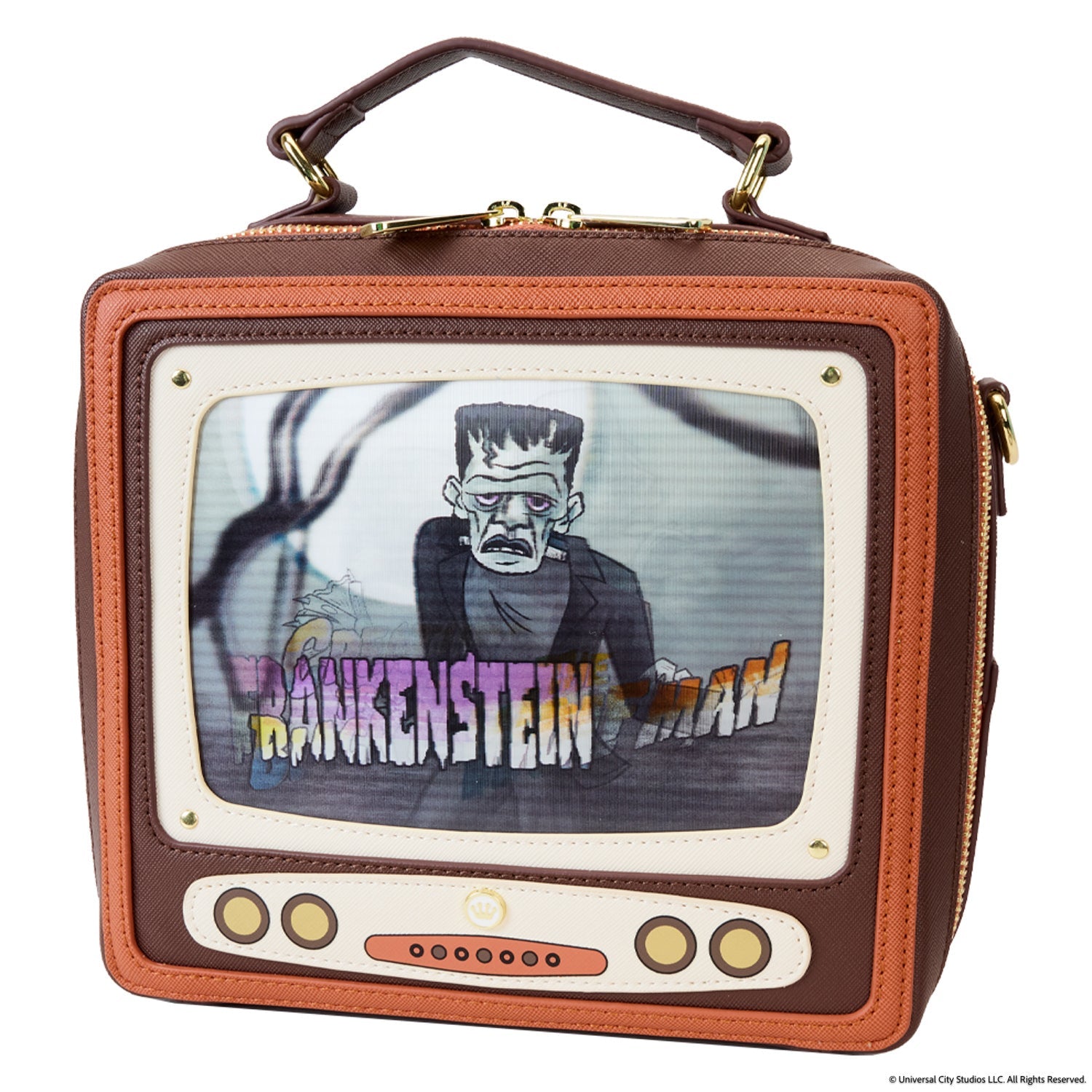 Loungefly x Universal Monsters Vintage TV Triple Lenticular Crossbody Bag - GeekCore