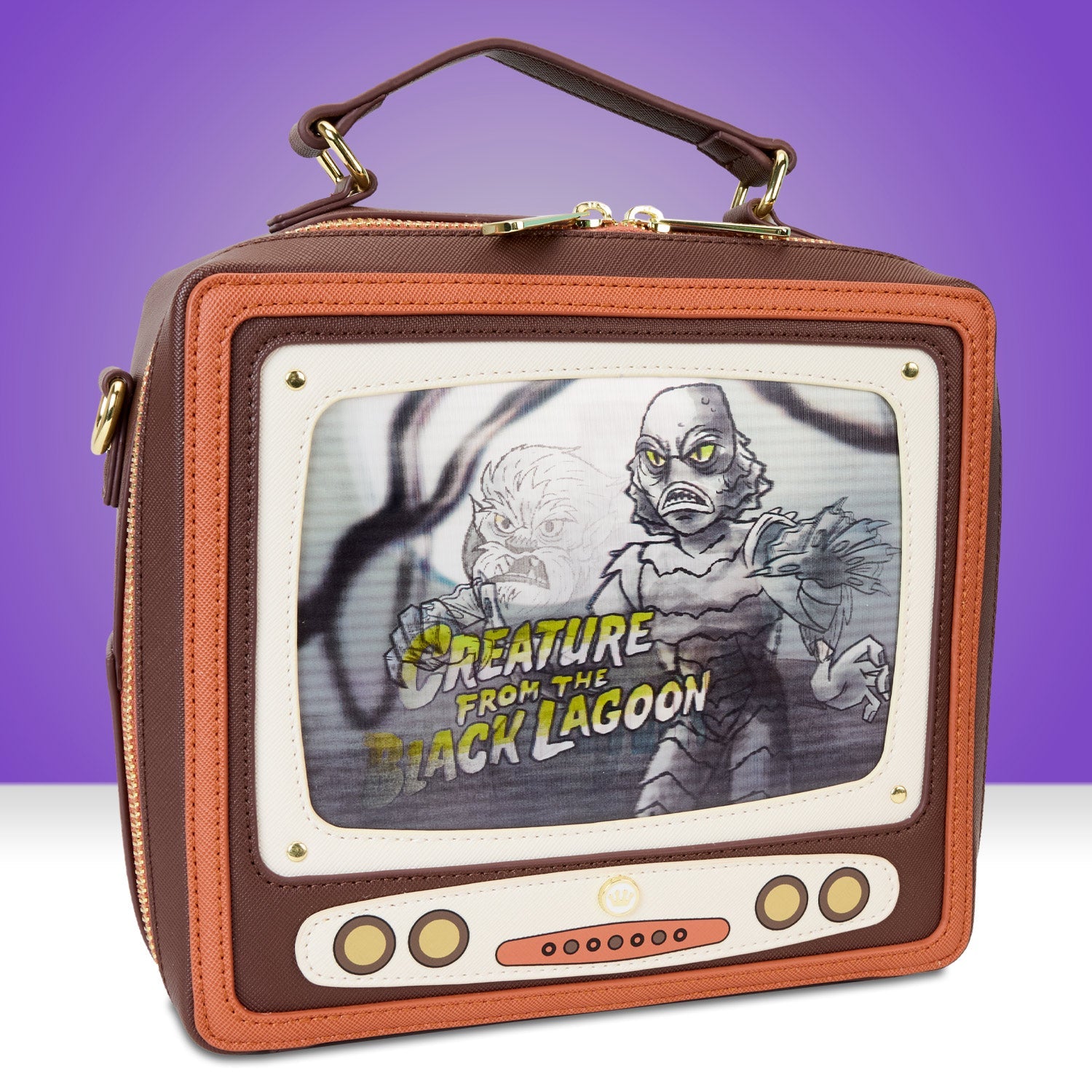 Loungefly x Universal Monsters Vintage TV Triple Lenticular Crossbody Bag - GeekCore