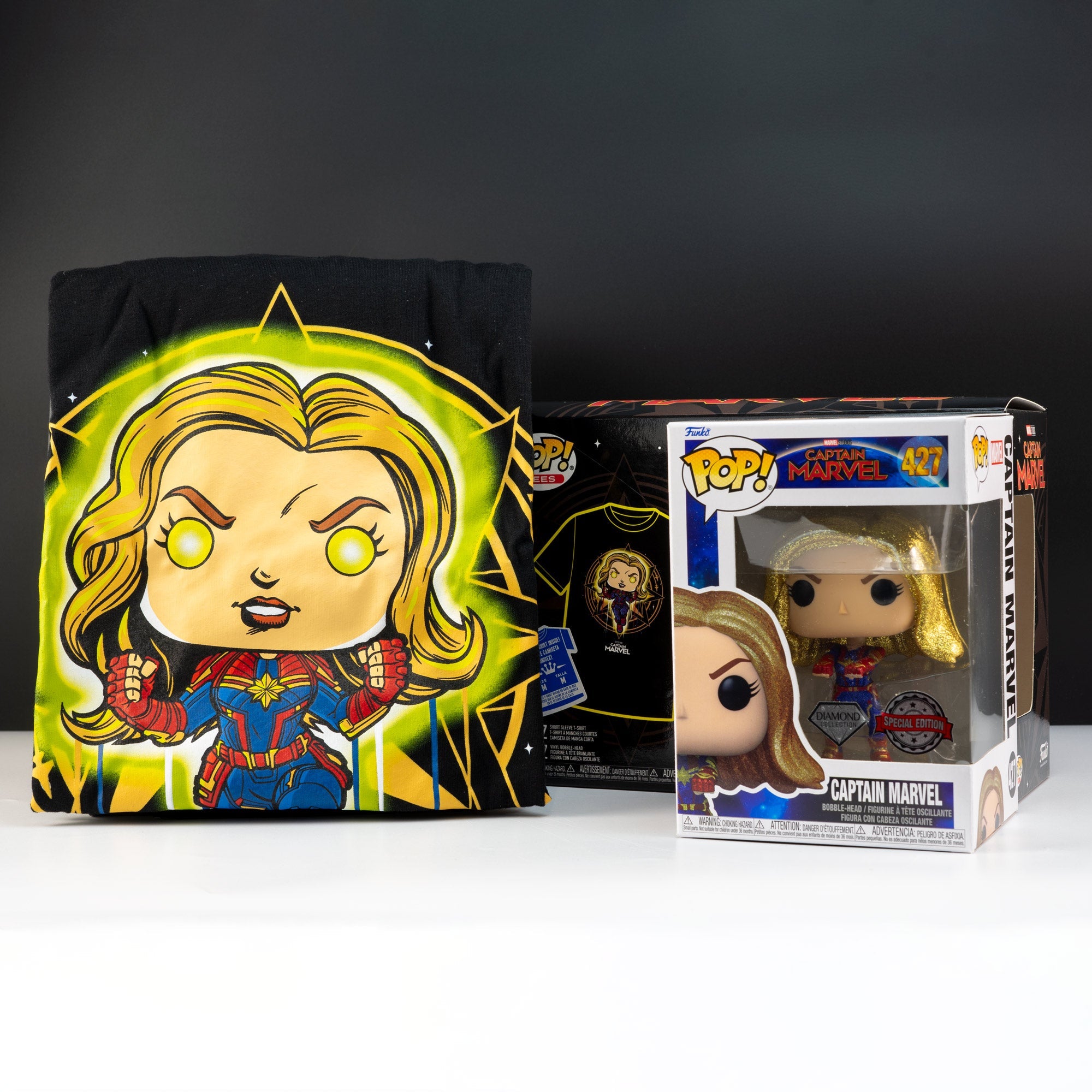 Marvel Captain Marvel Pop Vinyl and Tee Set GeekCore