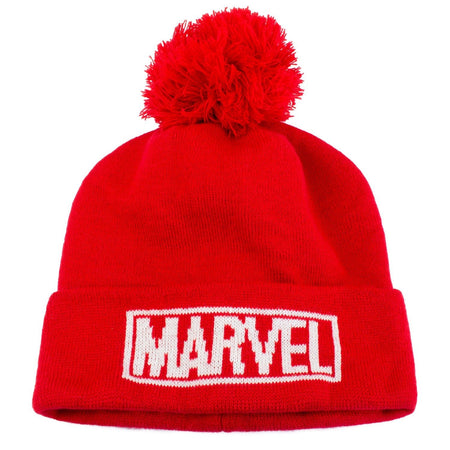 Marvel Comics Logo Pom Pom Beanie - GeekCore