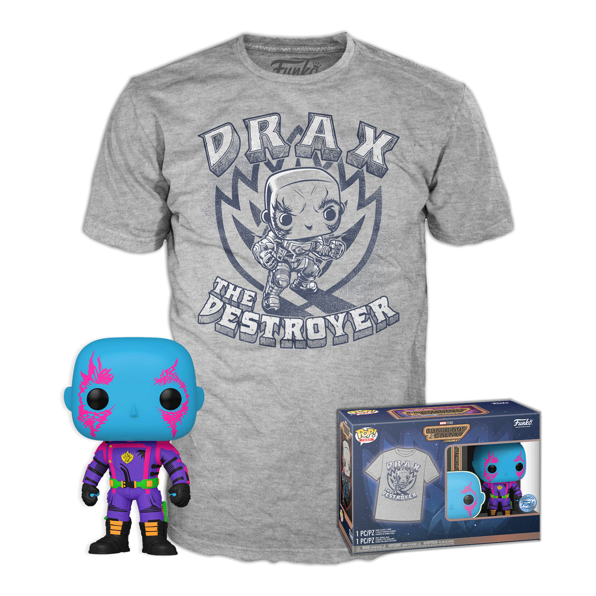 Marvel Guardians of The Galaxy Vol 3 Drax the Destroyer Pop! Vinyl and Tee Set - GeekCore
