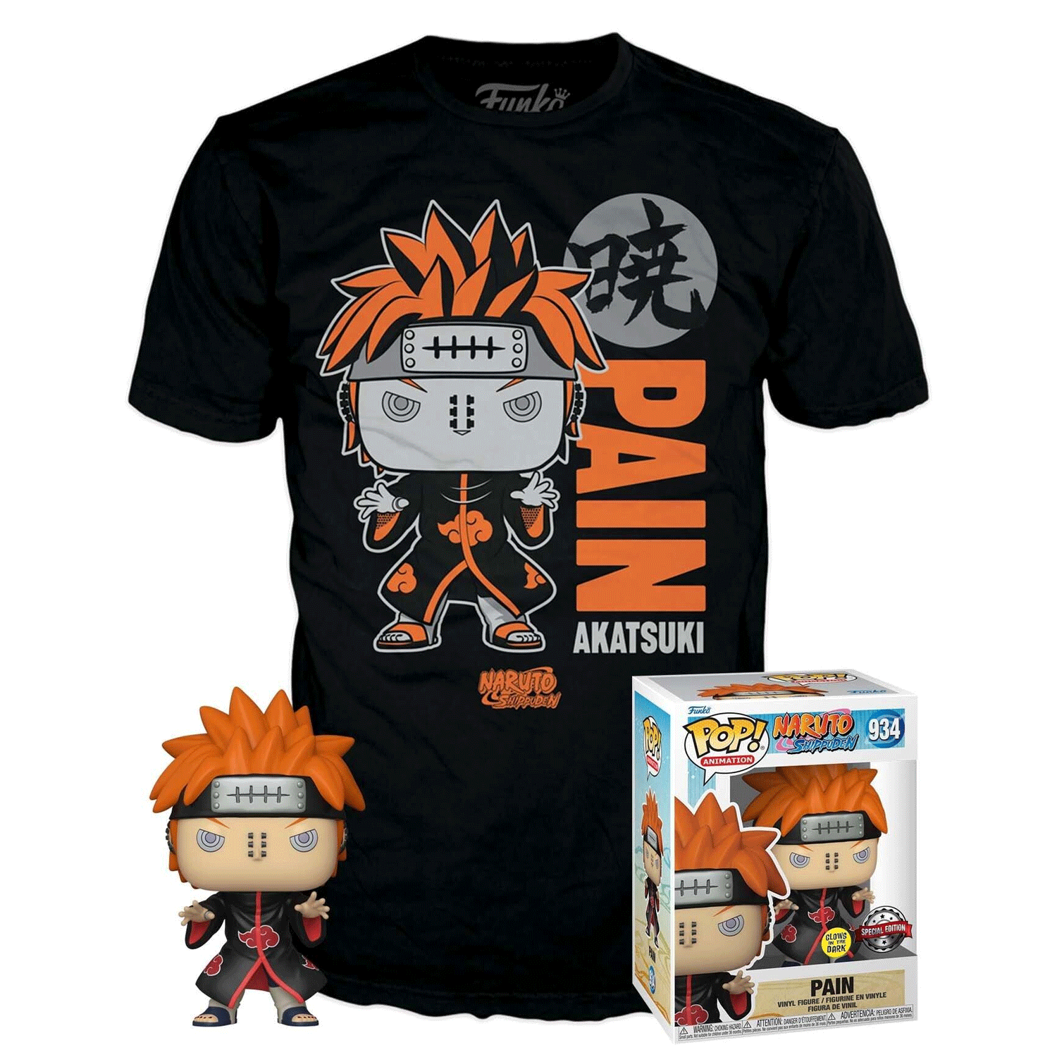 Naruto Pain (Glow in the Dark) Pop! Vinyl and Tee Set - GeekCore