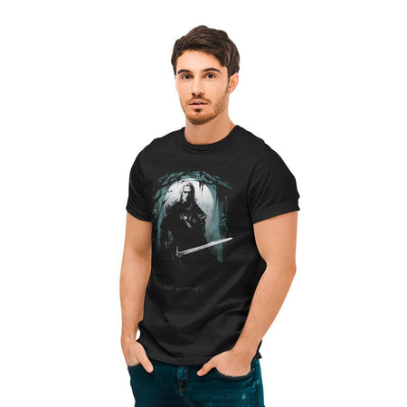 Netflix Witcher TV Silhouette Moon T - Shirt - GeekCore