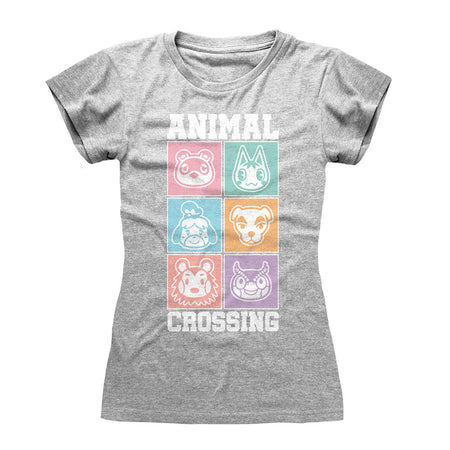 Nintendo Animal Crossing Pastel Square Fitted T - Shirt - GeekCore