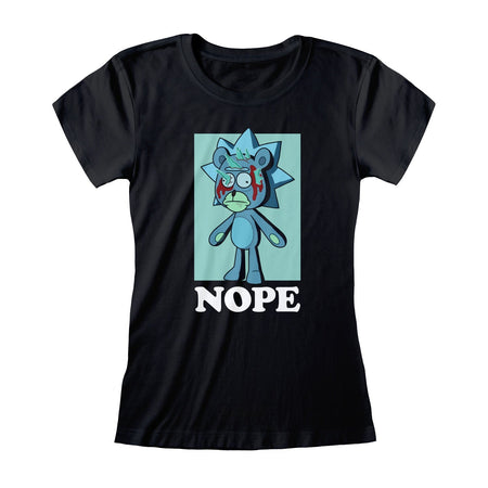 Rick And Morty Nope Ladies Fitted T - Shirt - GeekCore