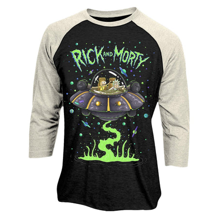 Rick & Morty Space Cruiser Baseball T - Shirt - GeekCore