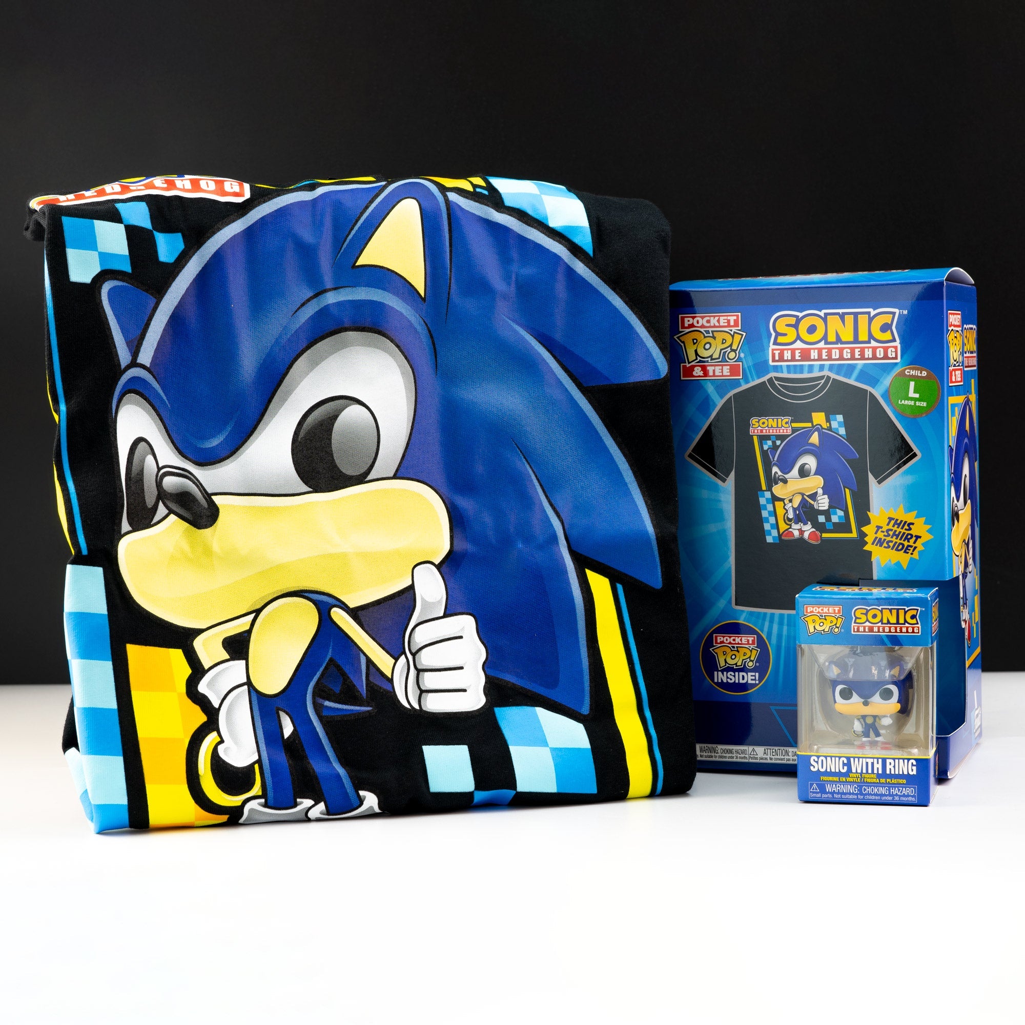 Sega Sonic the Hedgehog with Ring Pocket Pop! Vinyl and Tee Set for Kids - GeekCore
