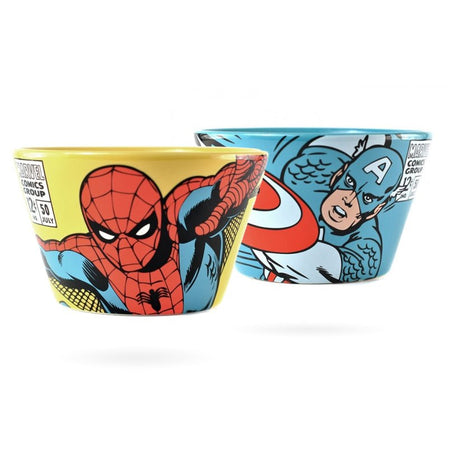 Spider - Man & Captain America Ceramic Bowl Set - GeekCore