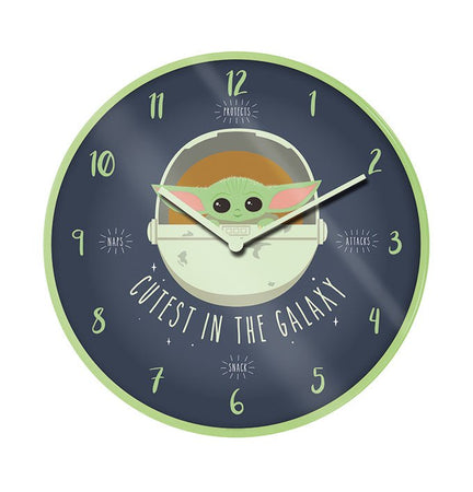 Star Wars The Mandalorian Baby Yoda Wall Clock - GeekCore