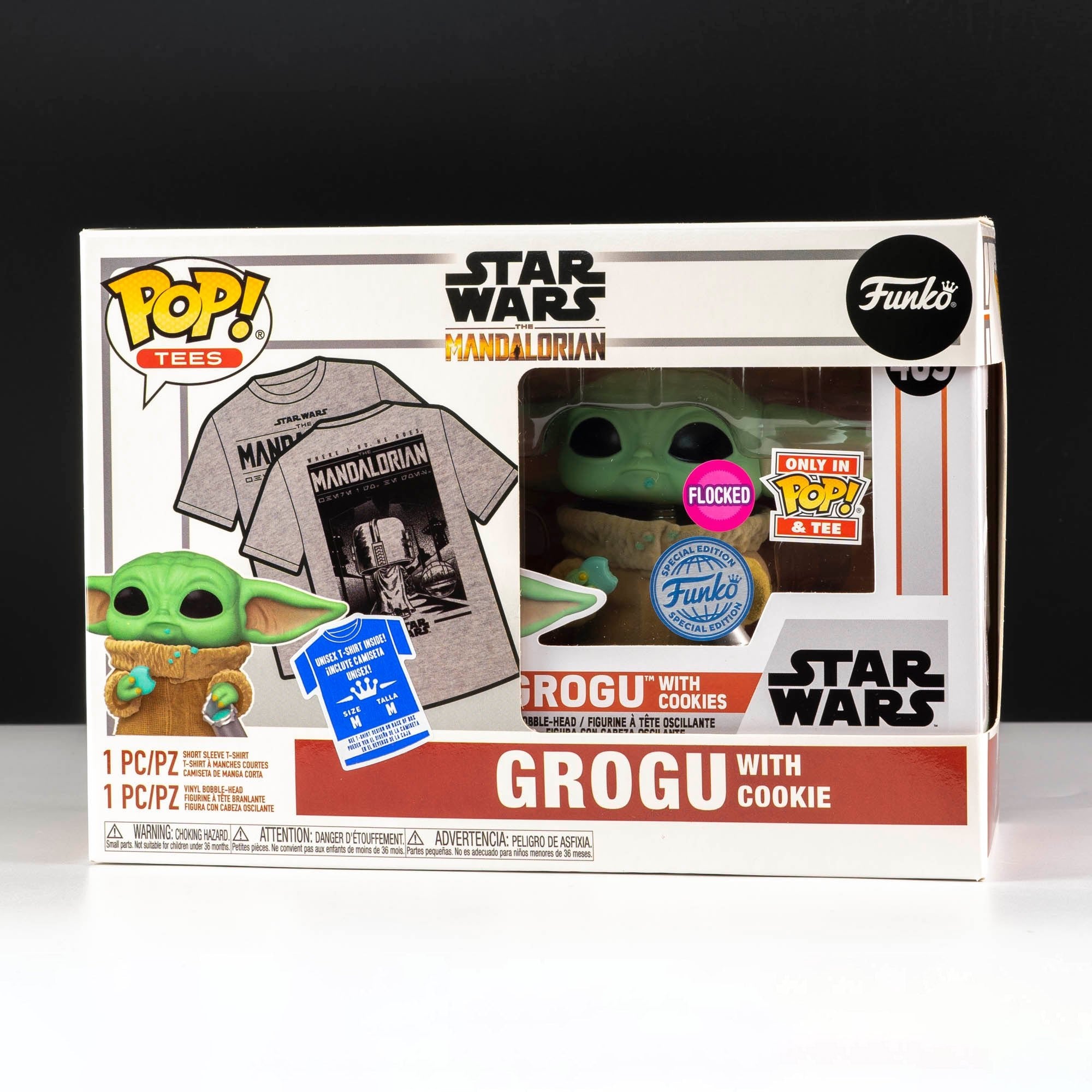 Star Wars The Mandalorian Grogu with Cookie Pop! Vinyl and Tee Set - GeekCore